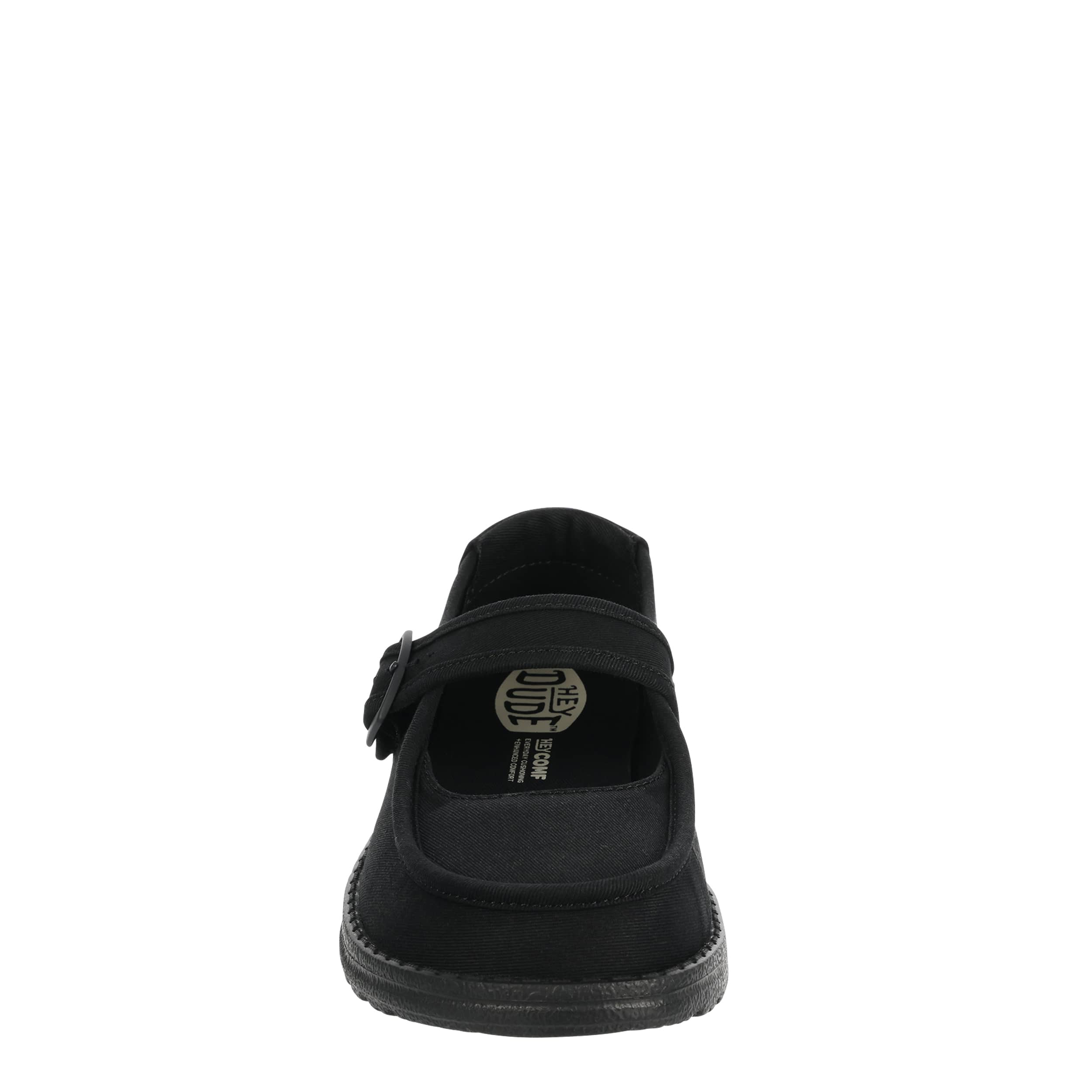 HEYDUDE-WOMENS WENDY JANE MONO SLIP ON SNEAKER-BLACK & BLACK