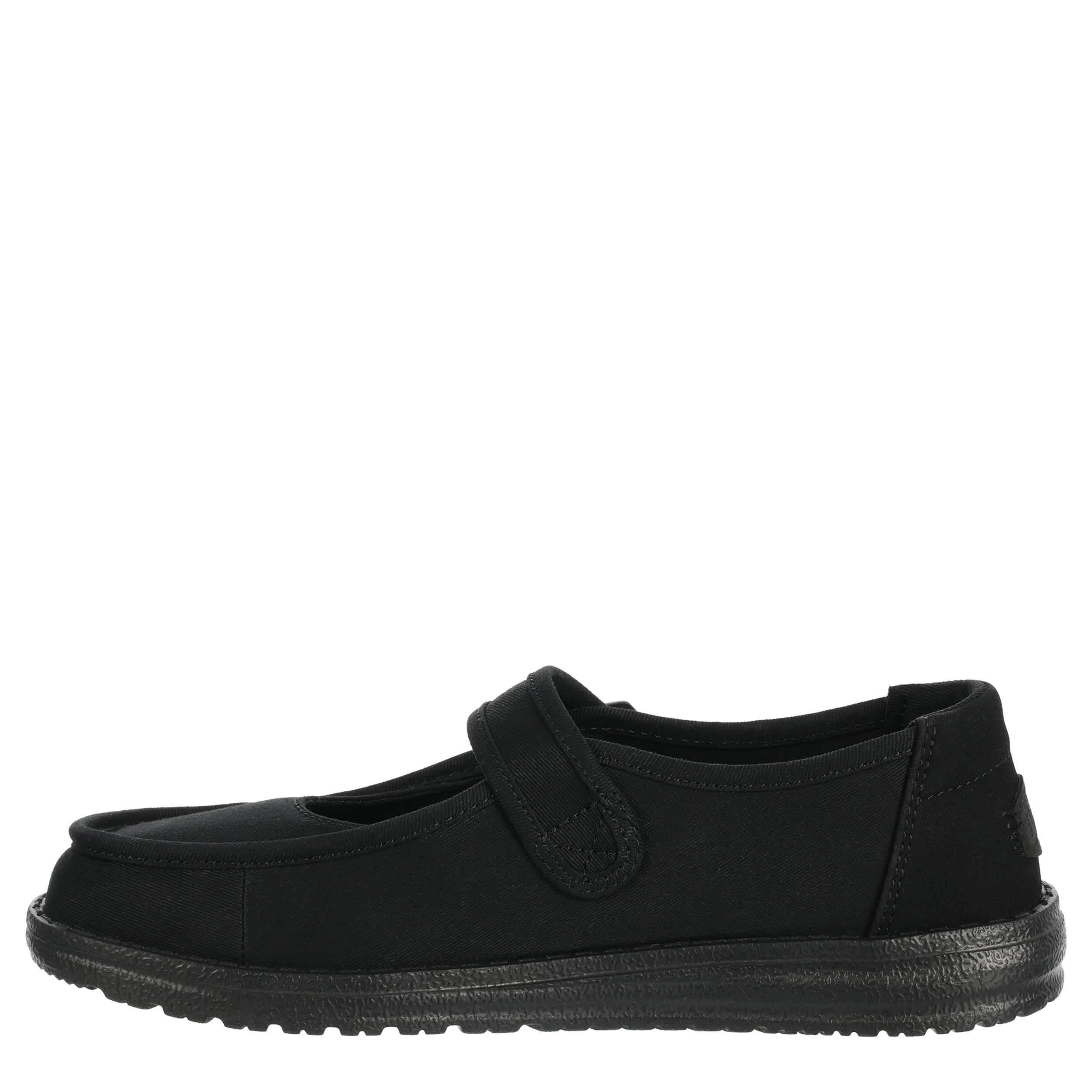 HEYDUDE-WOMENS WENDY JANE MONO SLIP ON SNEAKER-BLACK & BLACK