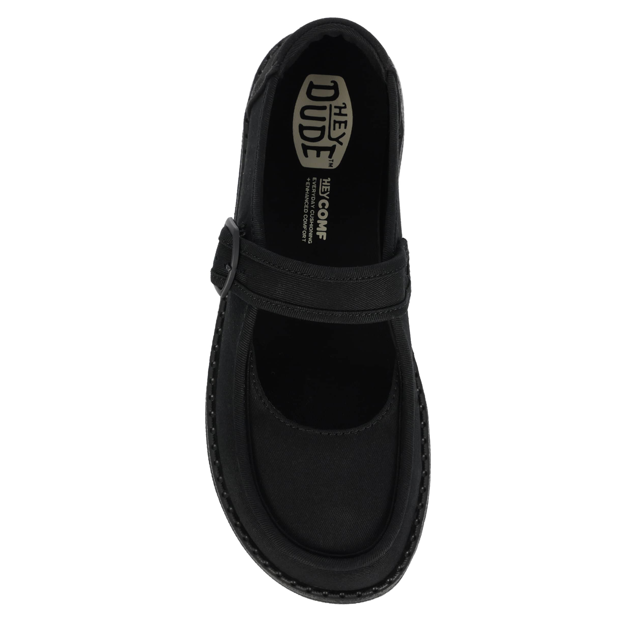 HEYDUDE-WOMENS WENDY JANE MONO SLIP ON SNEAKER-BLACK & BLACK