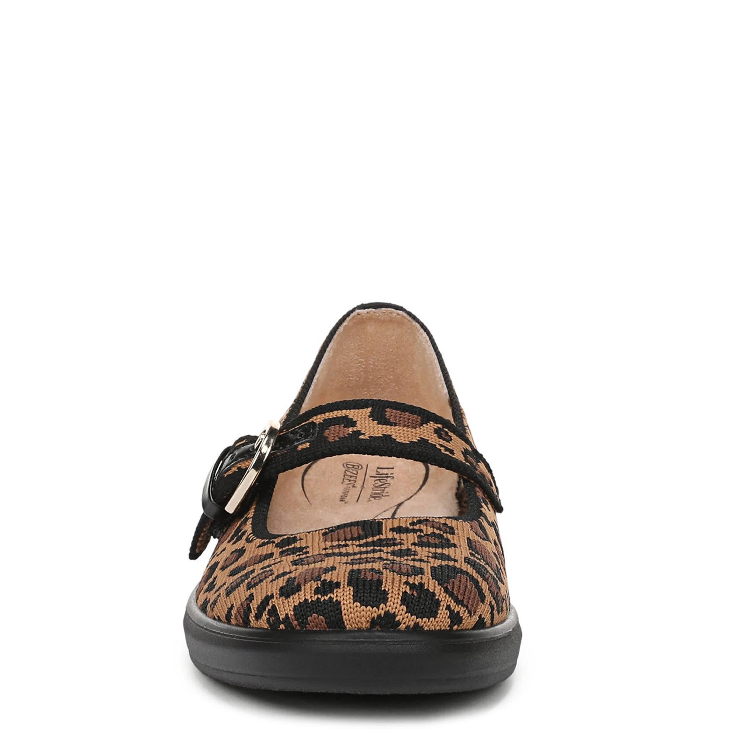 LIFESTRIDE-WOMENS NUEVO FLAT-LEOPARD & BLACK