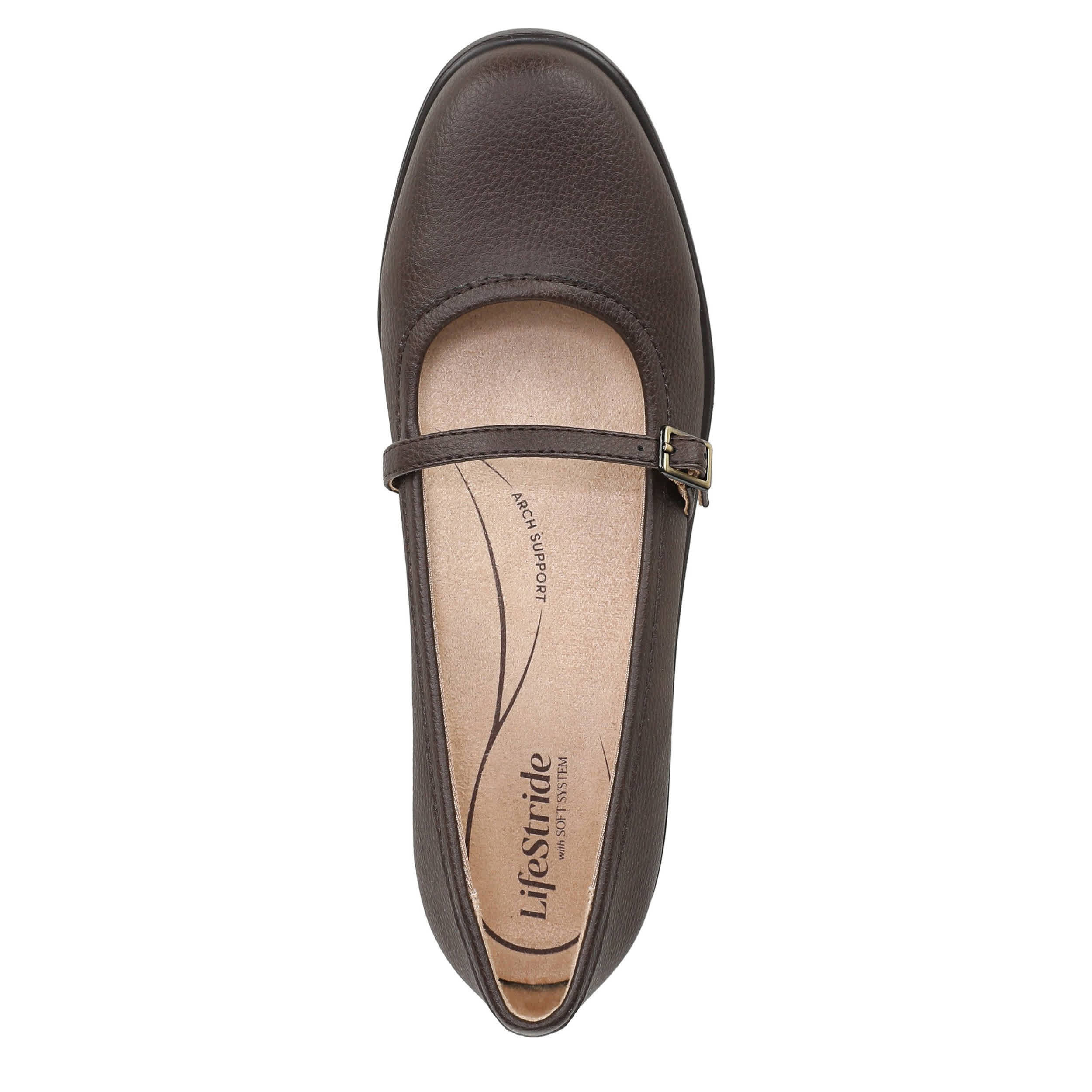 LIFESTRIDE-WOMENS JOLENE WEDGE-DARK BROWN & 