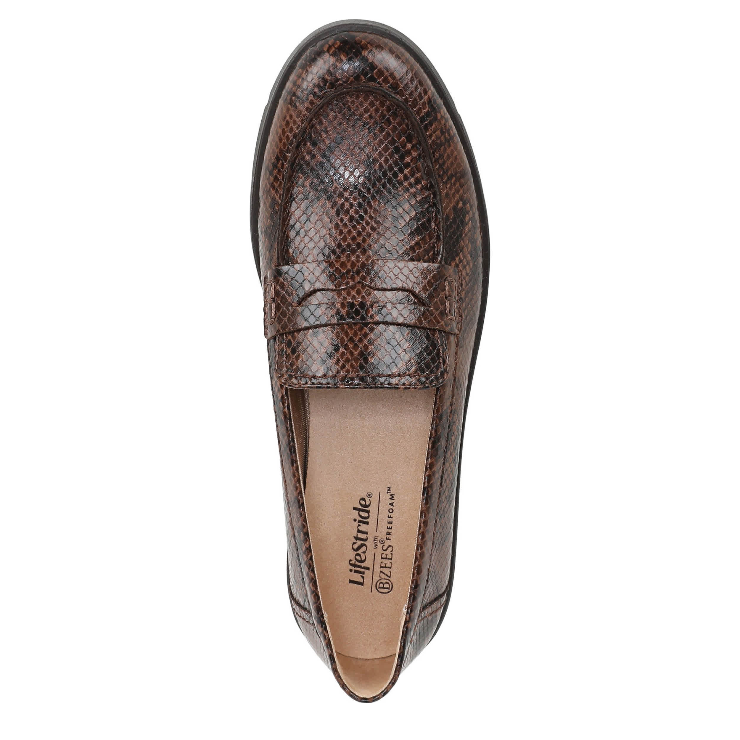 LIFESTRIDE-WOMENS VERONICA 2 LOAFER-DARK BROWN & SNAKE