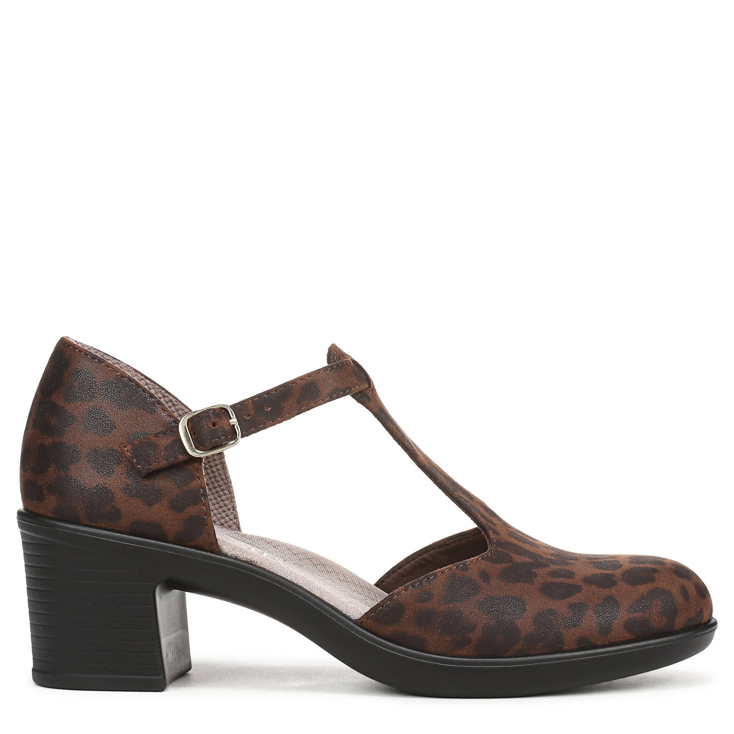 LIFESTRIDE-WOMENS LADY PUMP-BROWN & LEOPARD