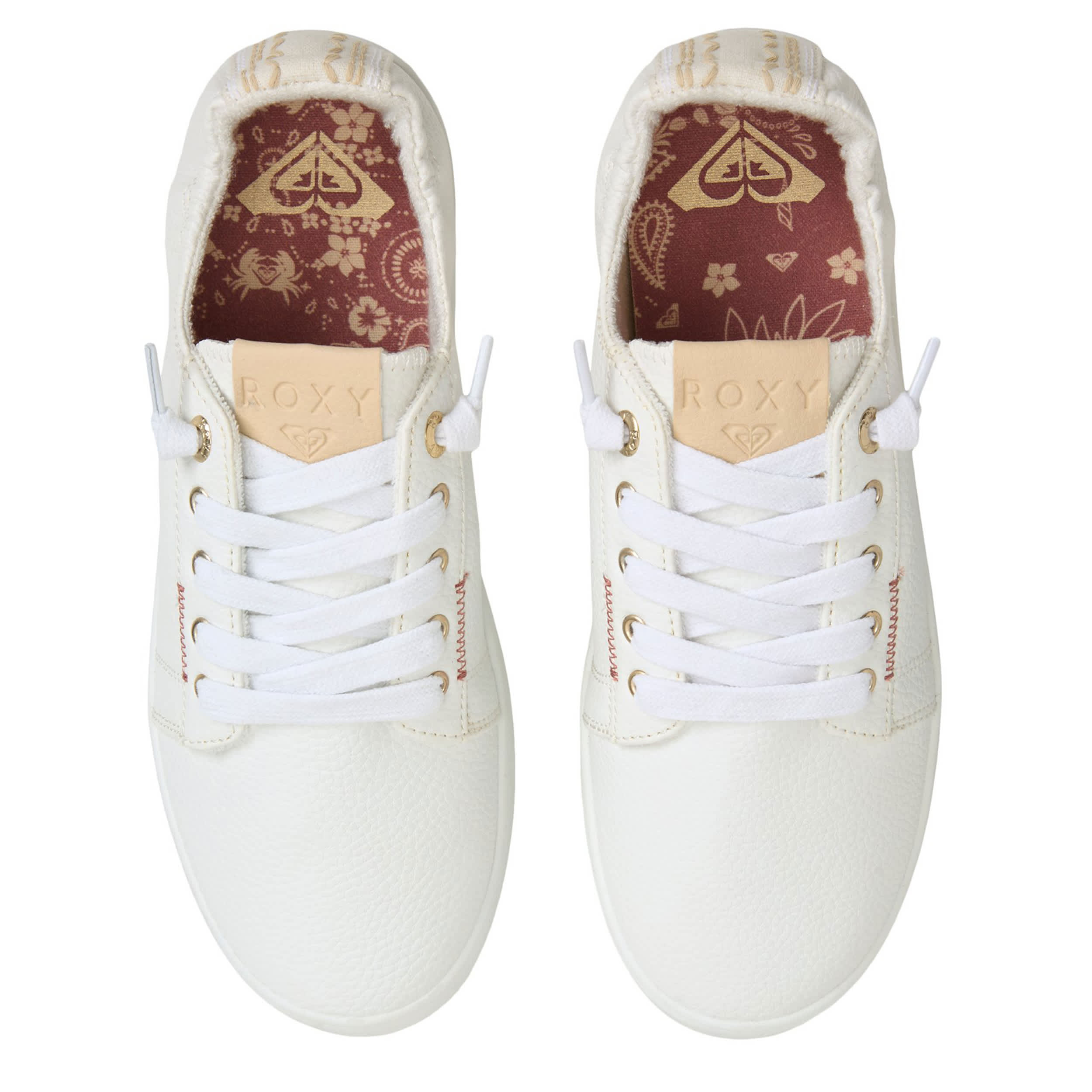 ROXY-WOMENS MAUKA LX SLIP ON SNEAKER-WHITE & 