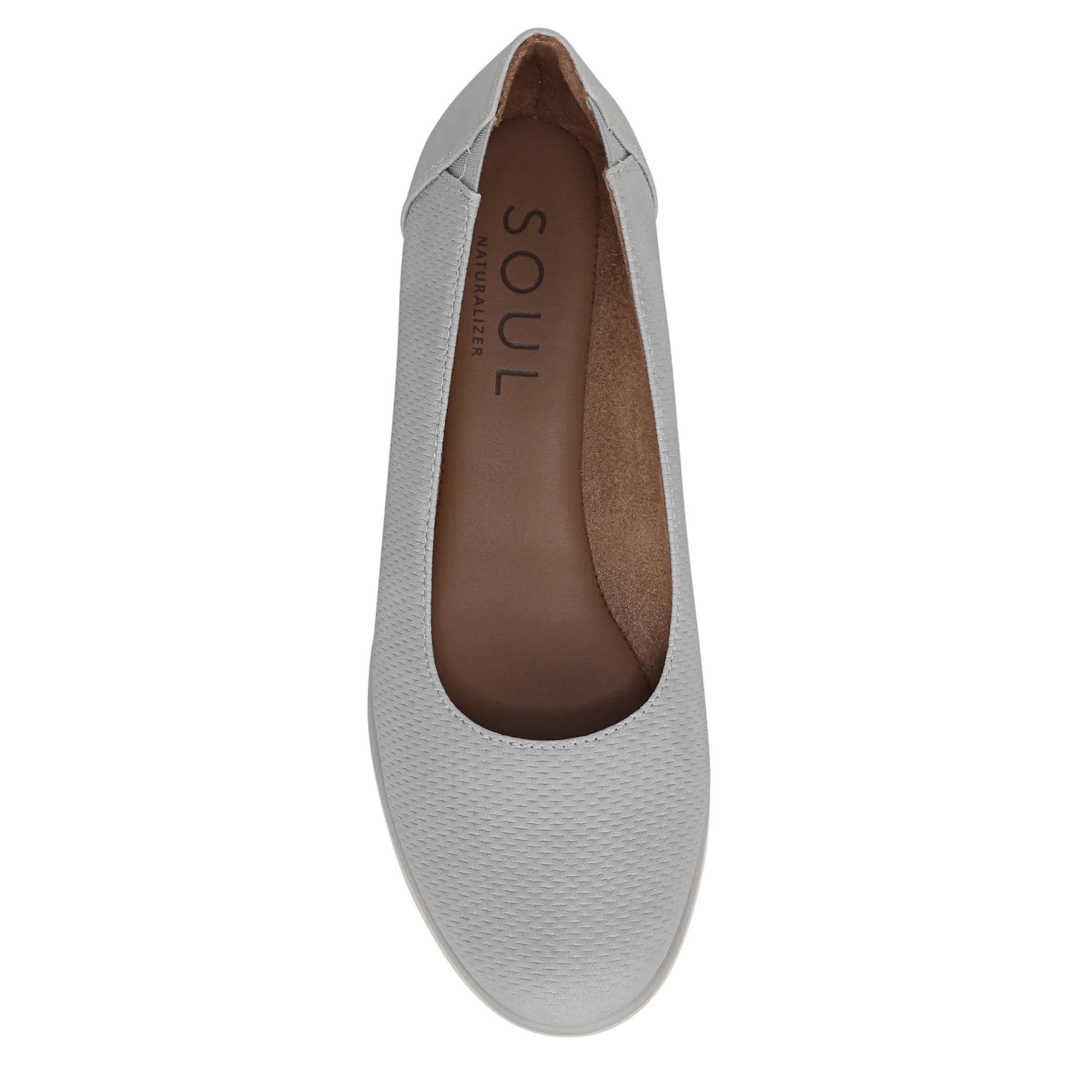 NATURAL SOUL BY NATURALIZER-WOMENS IDEA FLAT-GREY & 