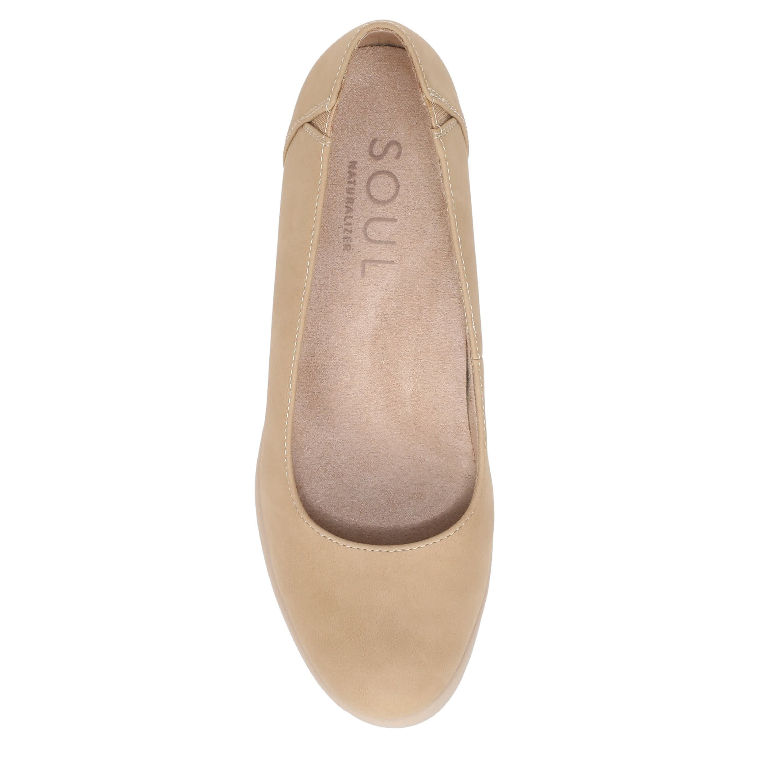 NATURAL SOUL BY NATURALIZER-WOMENS ABOUT TIME WEDGE PUMP-TAN & 