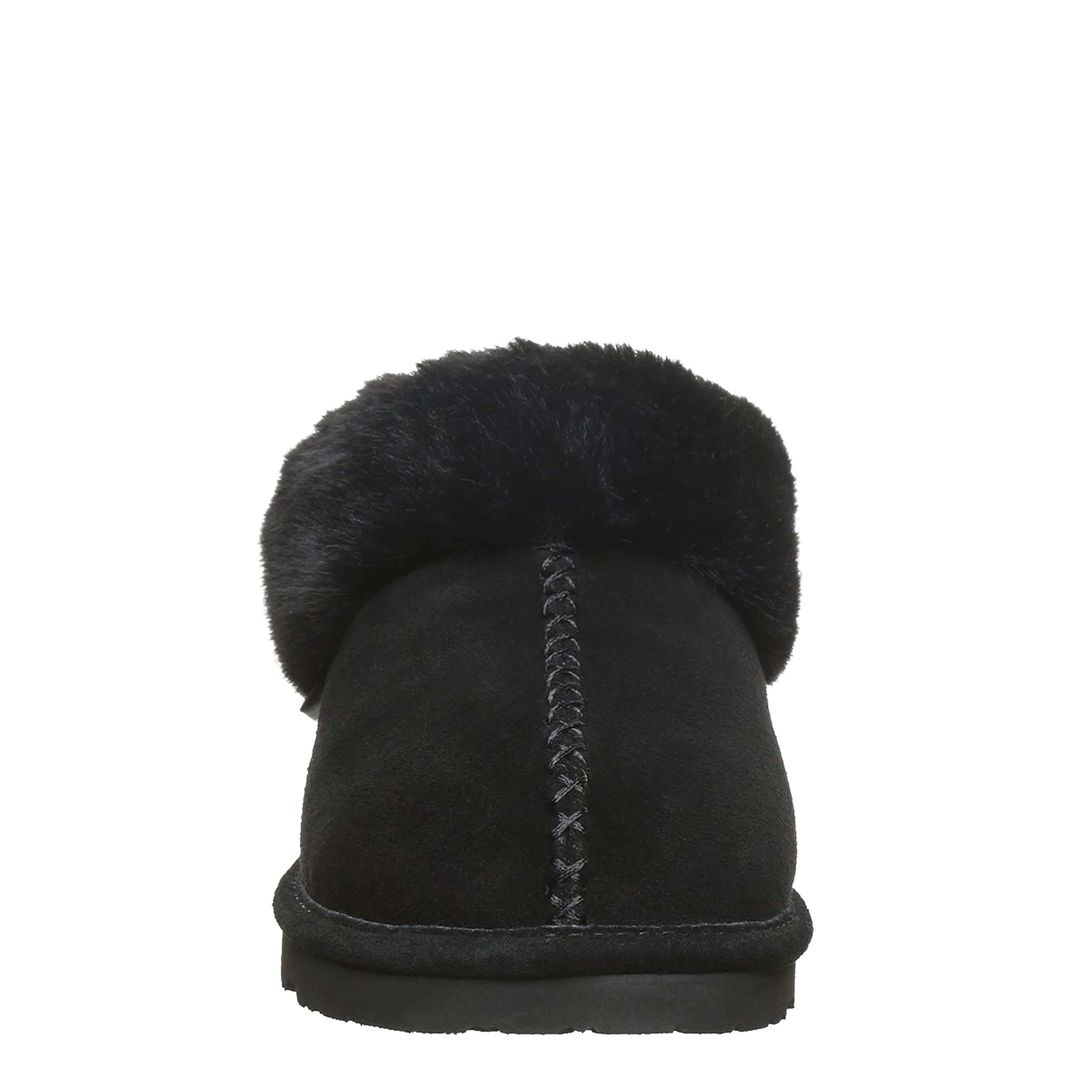 BEARPAW-WOMENS BELLA SLIPPER-BLACK & 