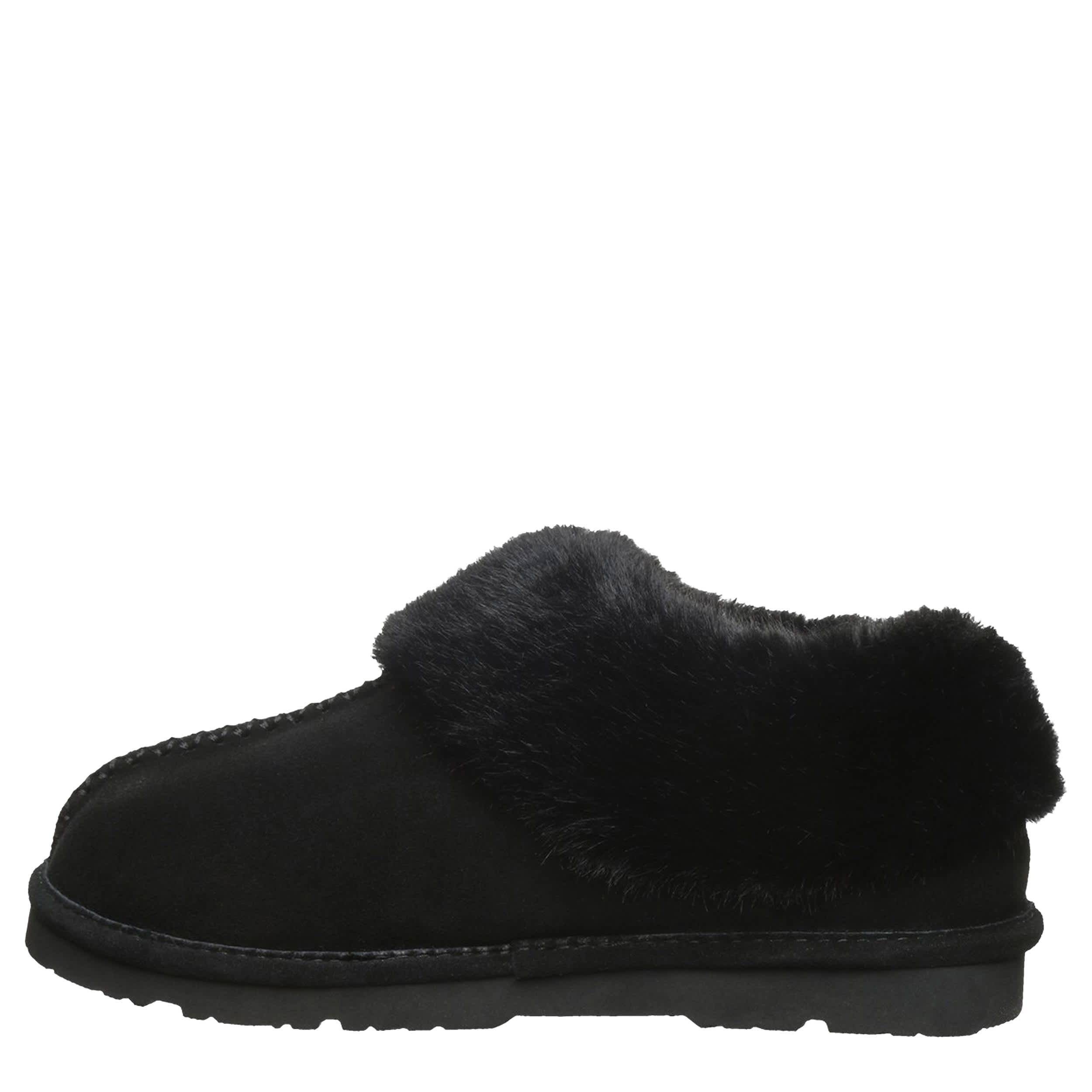 BEARPAW-WOMENS BELLA SLIPPER-BLACK & 
