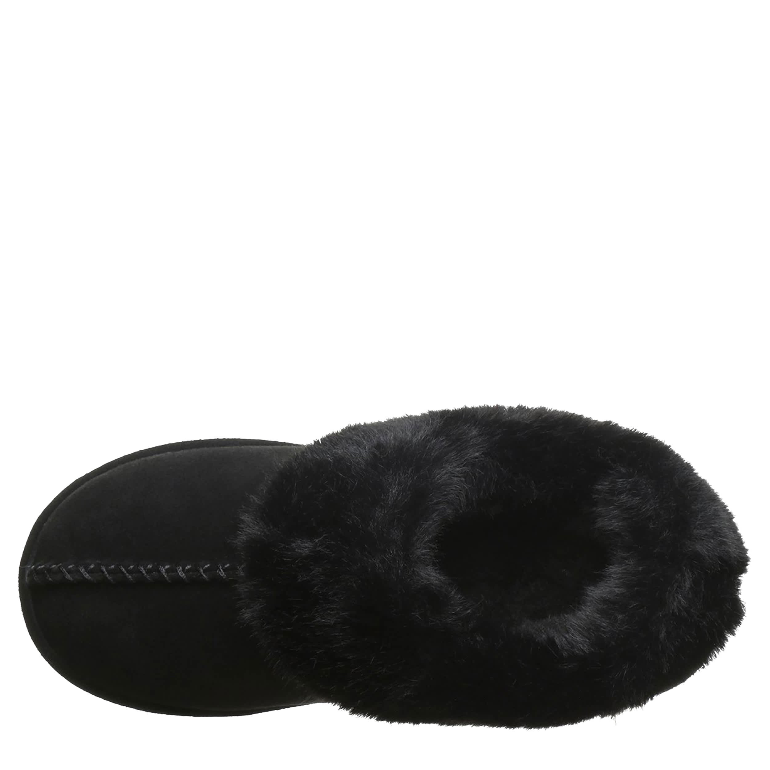 BEARPAW-WOMENS BELLA SLIPPER-BLACK & 