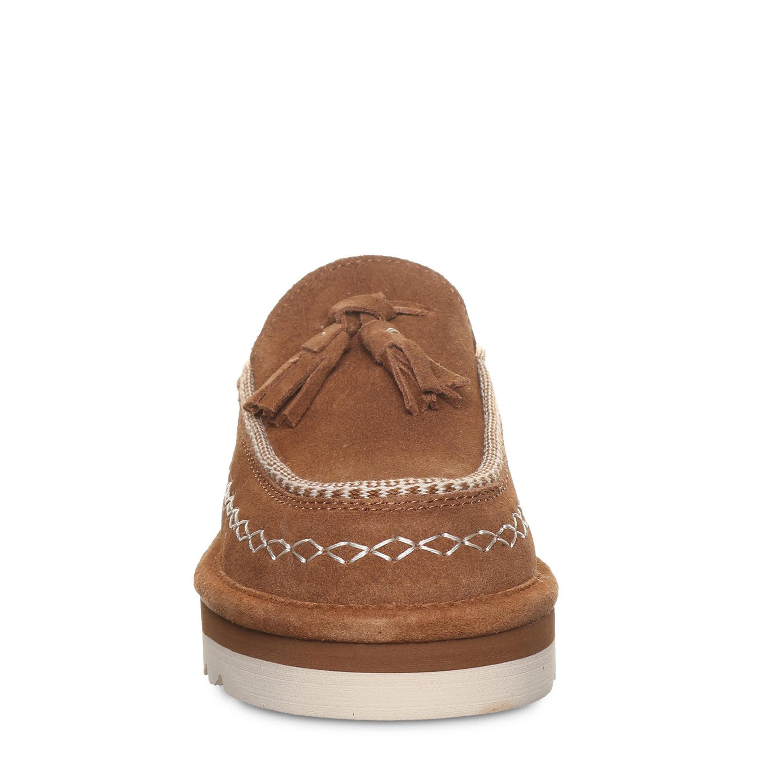 BEARPAW-WOMENS LEONA SLIPPER-DARK TAN & 