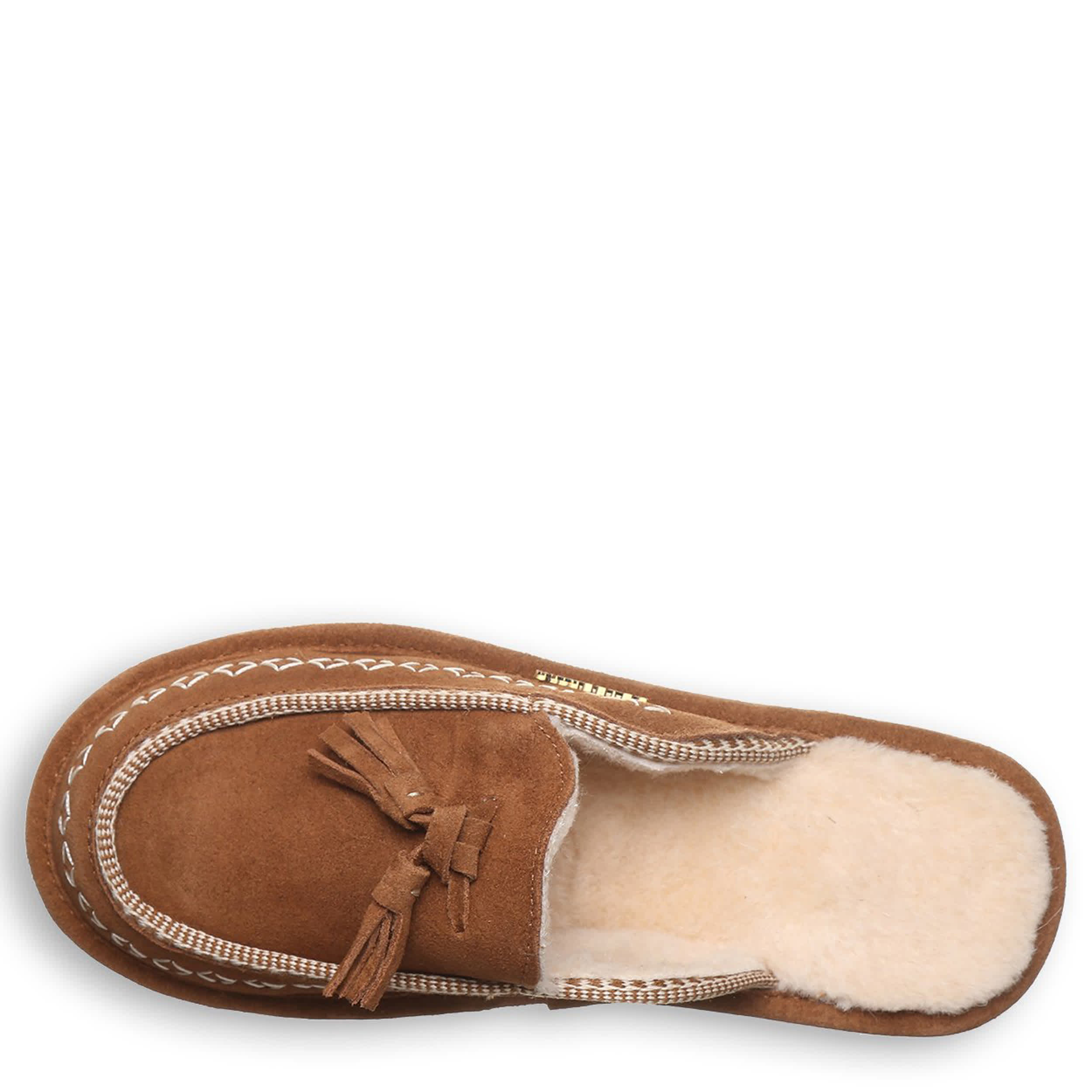 BEARPAW-WOMENS LEONA SLIPPER-DARK TAN & 