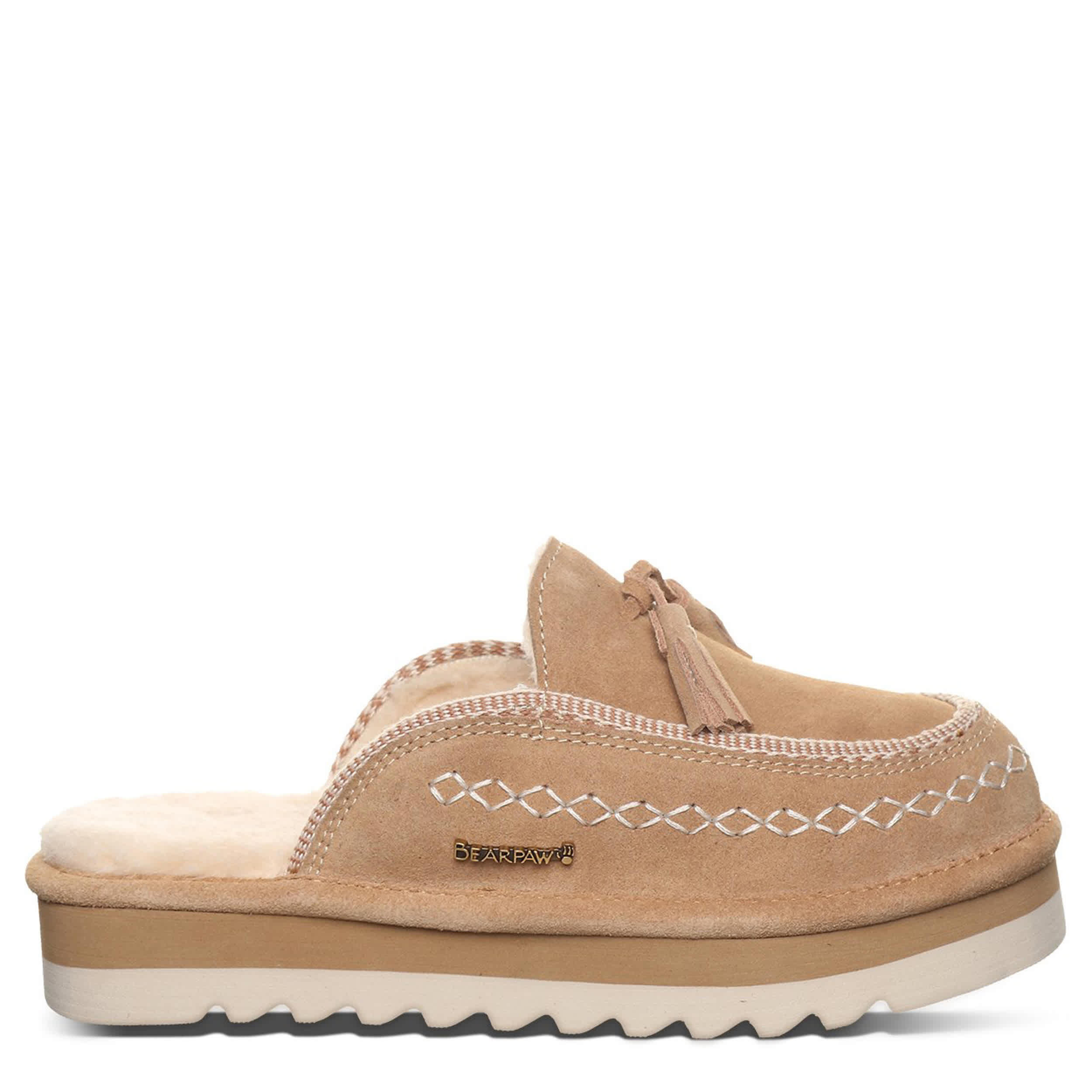 BEARPAW-WOMENS LEONA SLIPPER-WHEAT & 