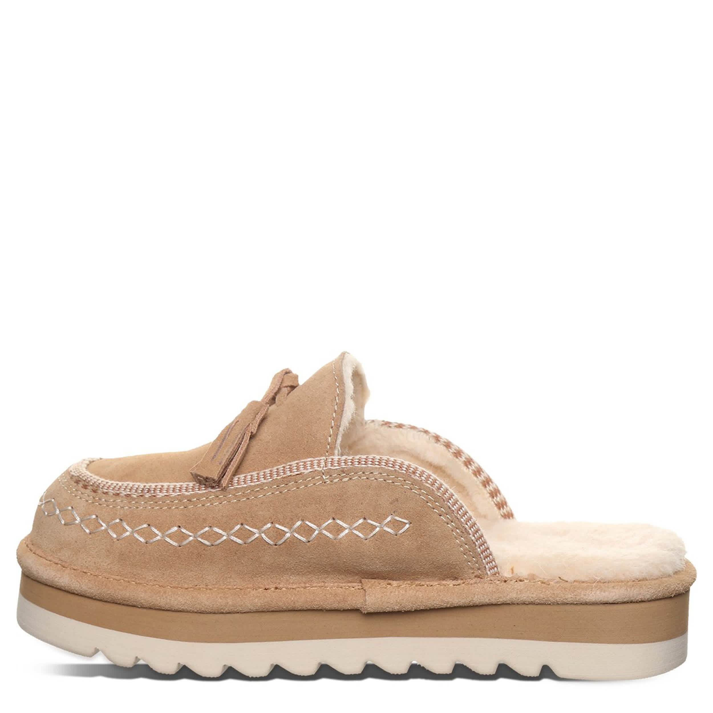 BEARPAW-WOMENS LEONA SLIPPER-WHEAT & 