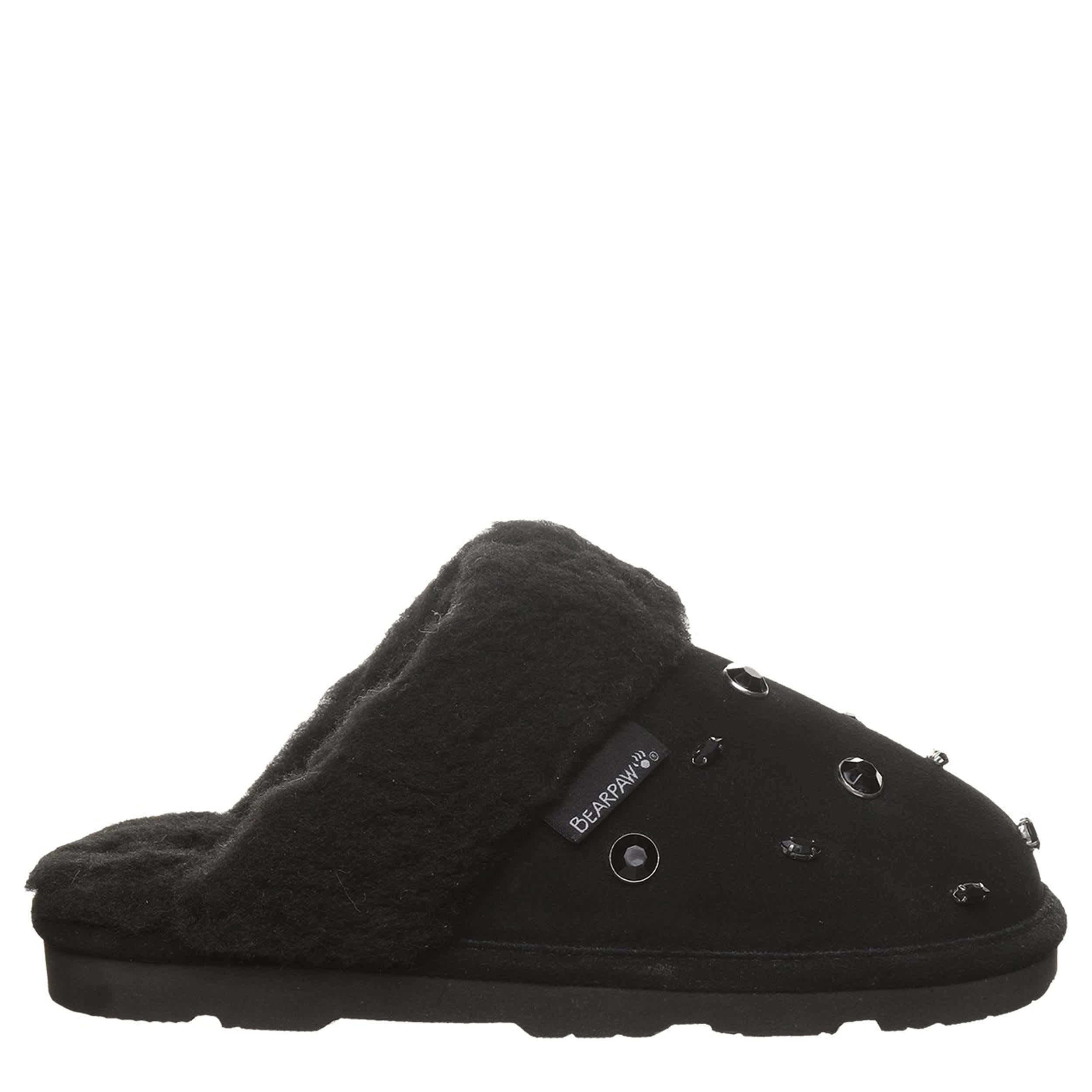 BEARPAW-WOMENS LOKI NOVA SLIPPER-BLACK & 