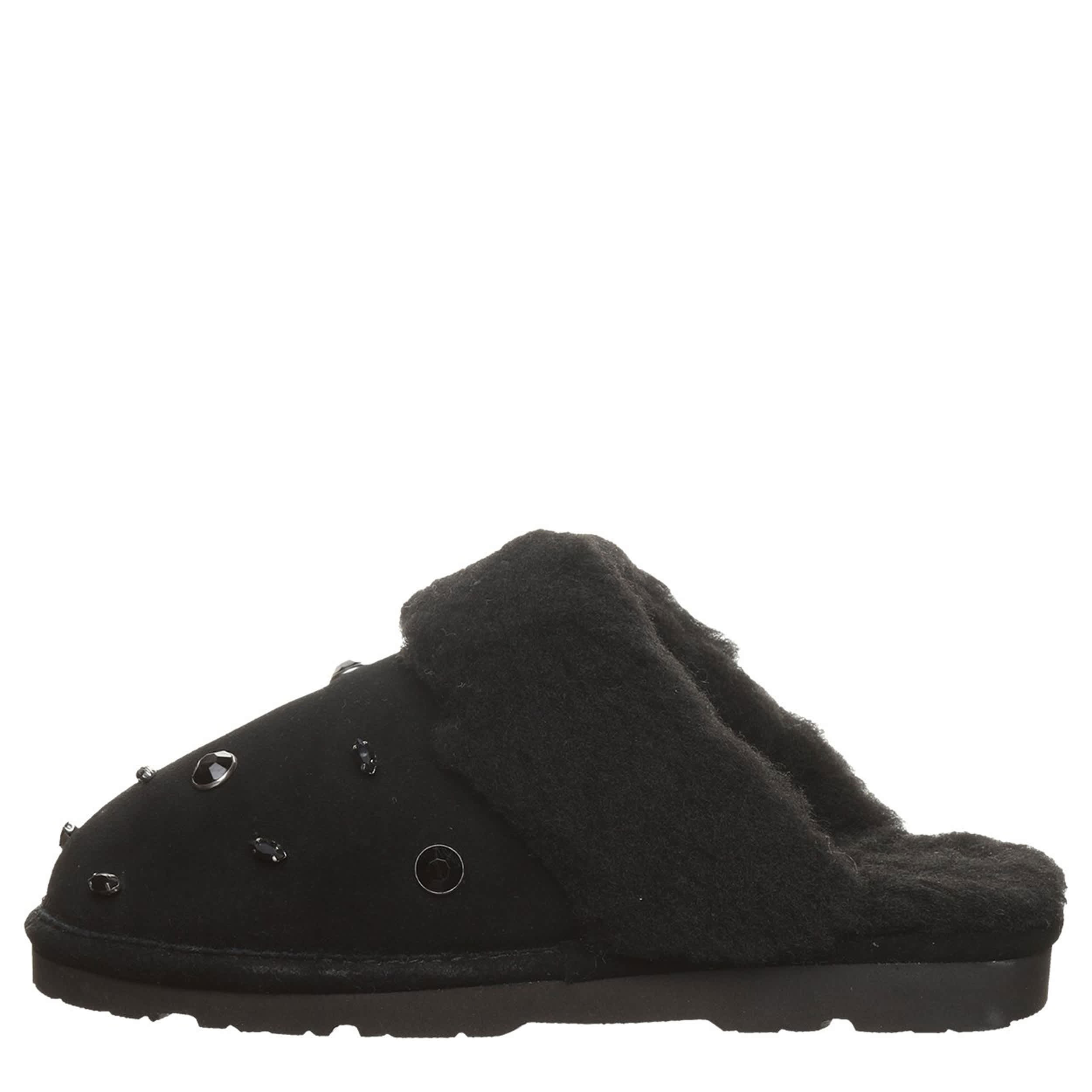 BEARPAW-WOMENS LOKI NOVA SLIPPER-BLACK & 