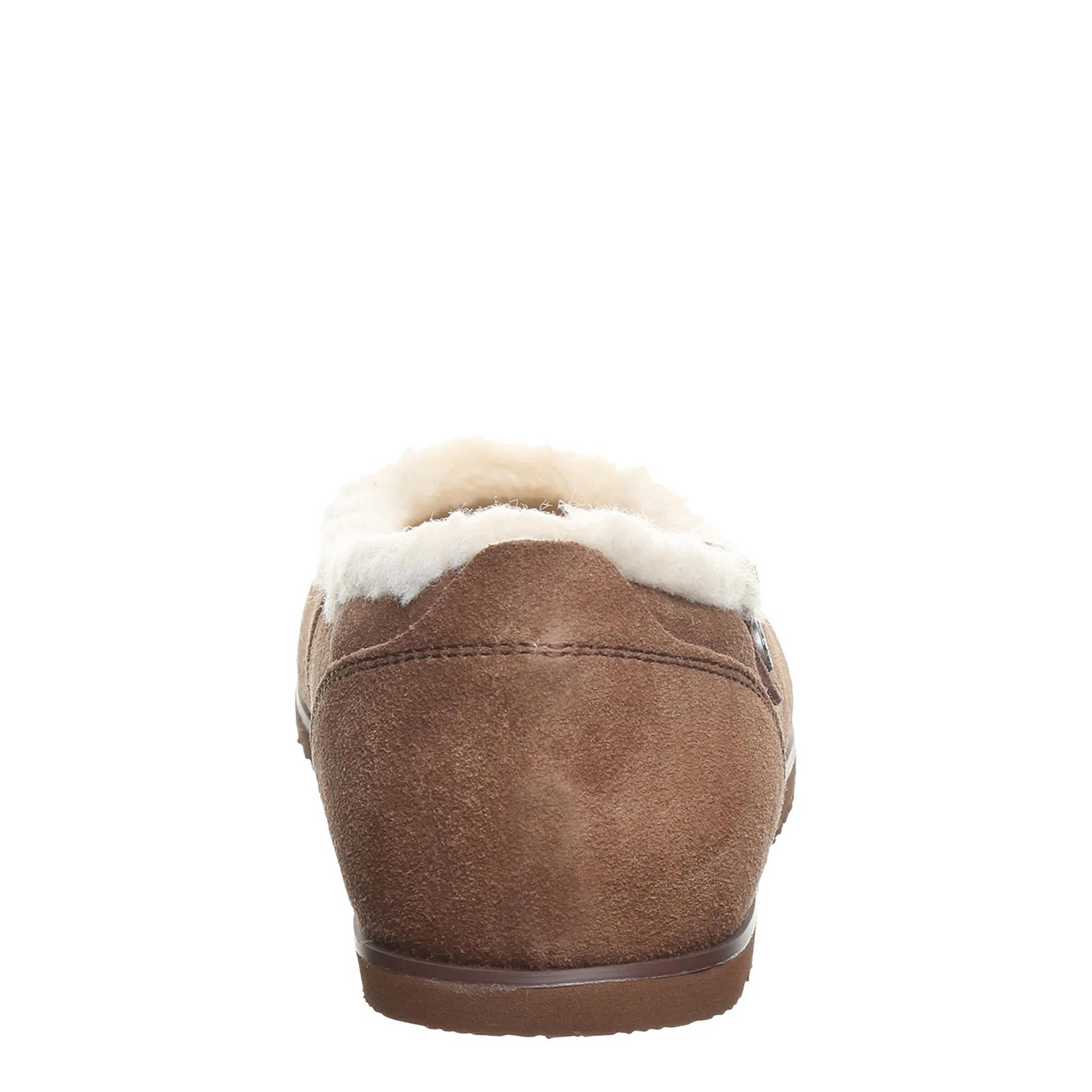 BEARPAW-WOMENS DELPHI FLAT SLIPPER-CHOCOLATE & 