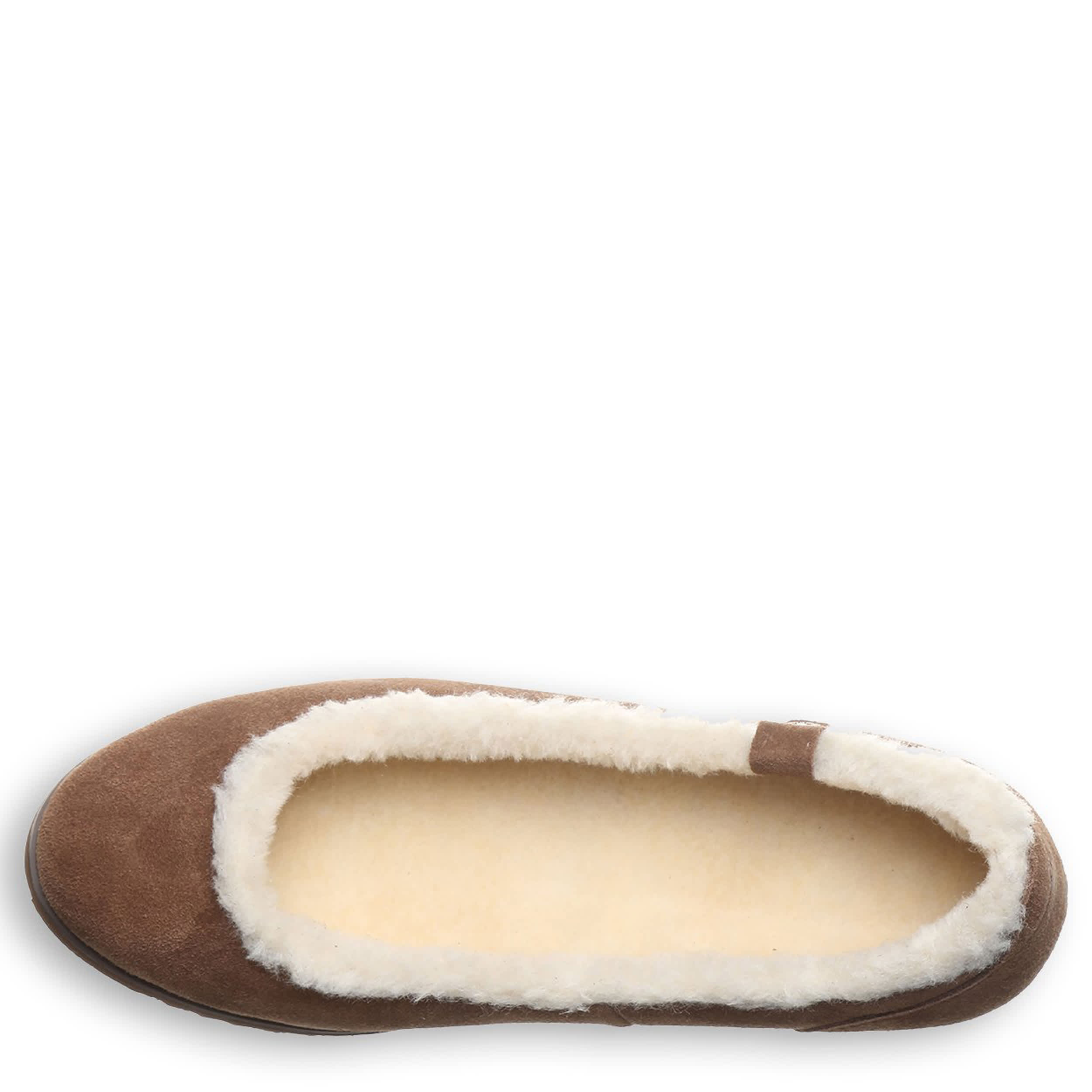 BEARPAW-WOMENS DELPHI FLAT SLIPPER-CHOCOLATE & 