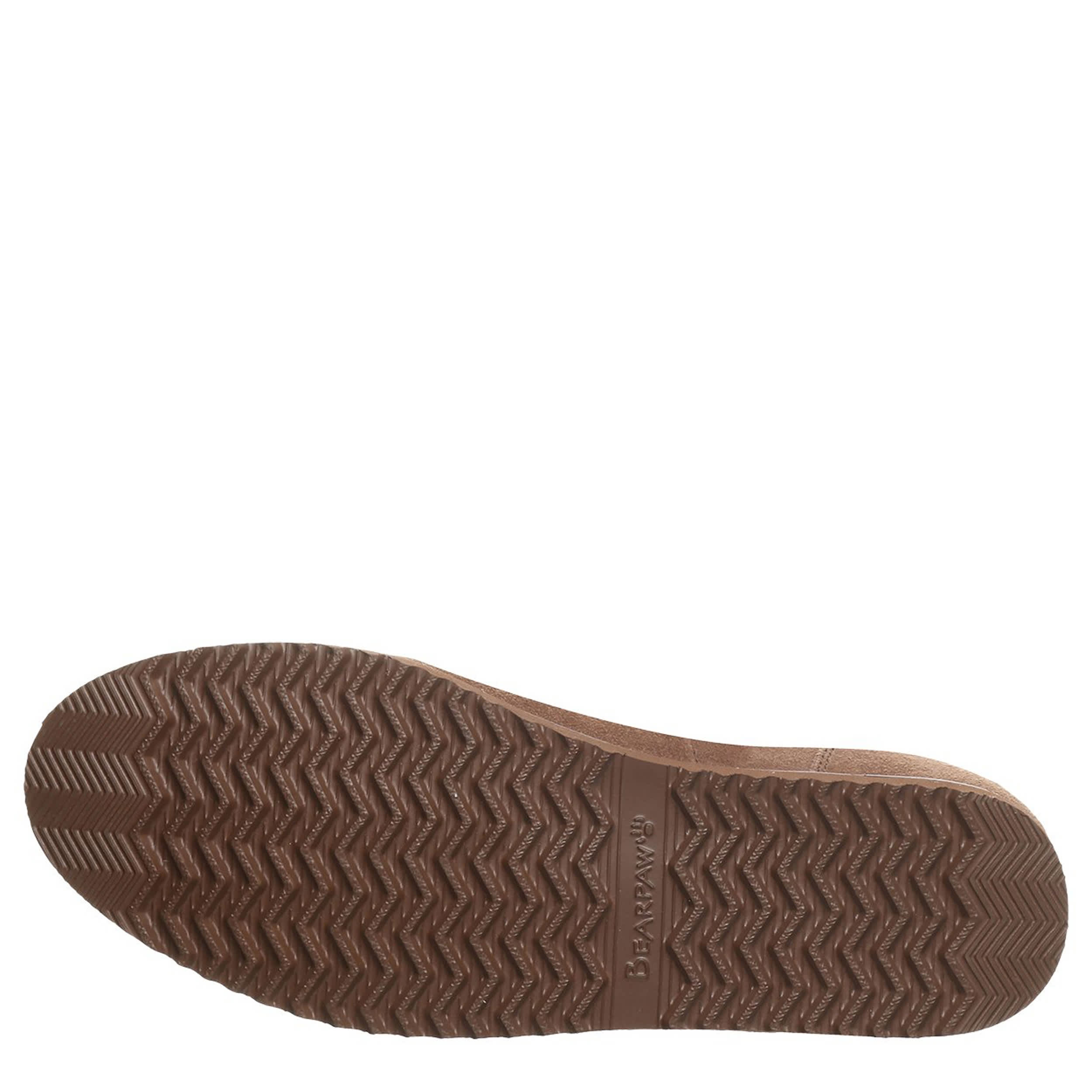 BEARPAW-WOMENS DELPHI FLAT SLIPPER-CHOCOLATE & 
