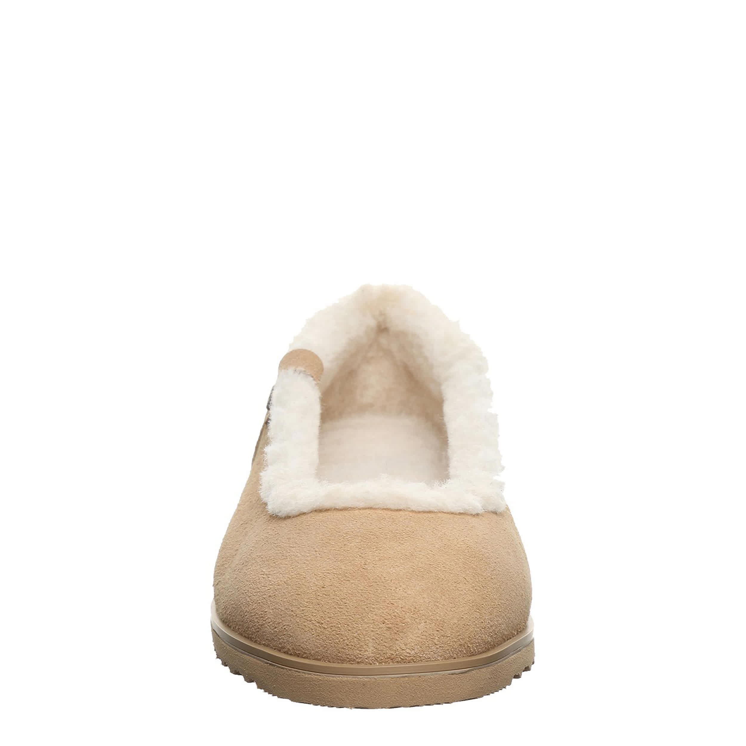 BEARPAW-WOMENS DELPHI FLAT SLIPPER-WHEAT & 