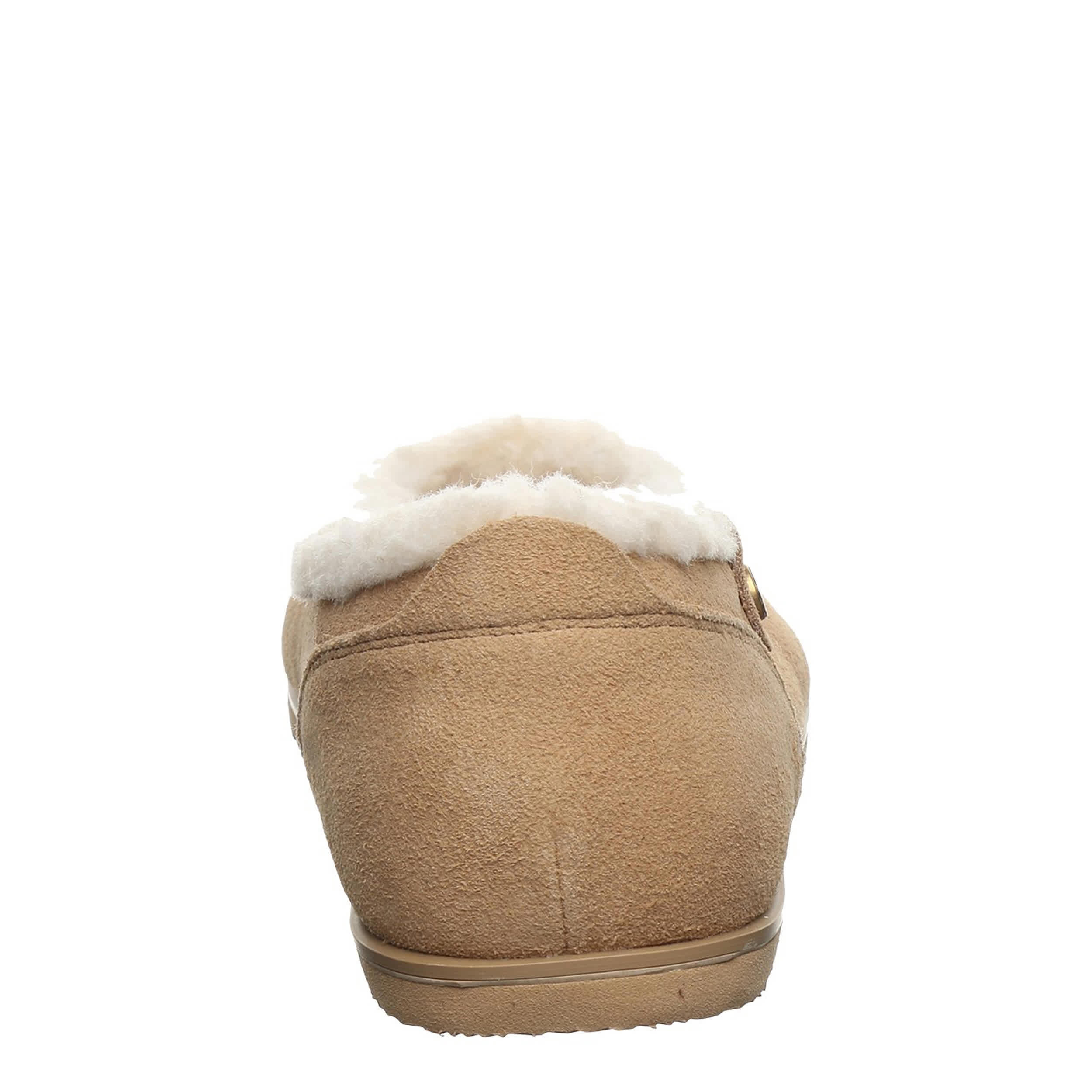 BEARPAW-WOMENS DELPHI FLAT SLIPPER-WHEAT & 