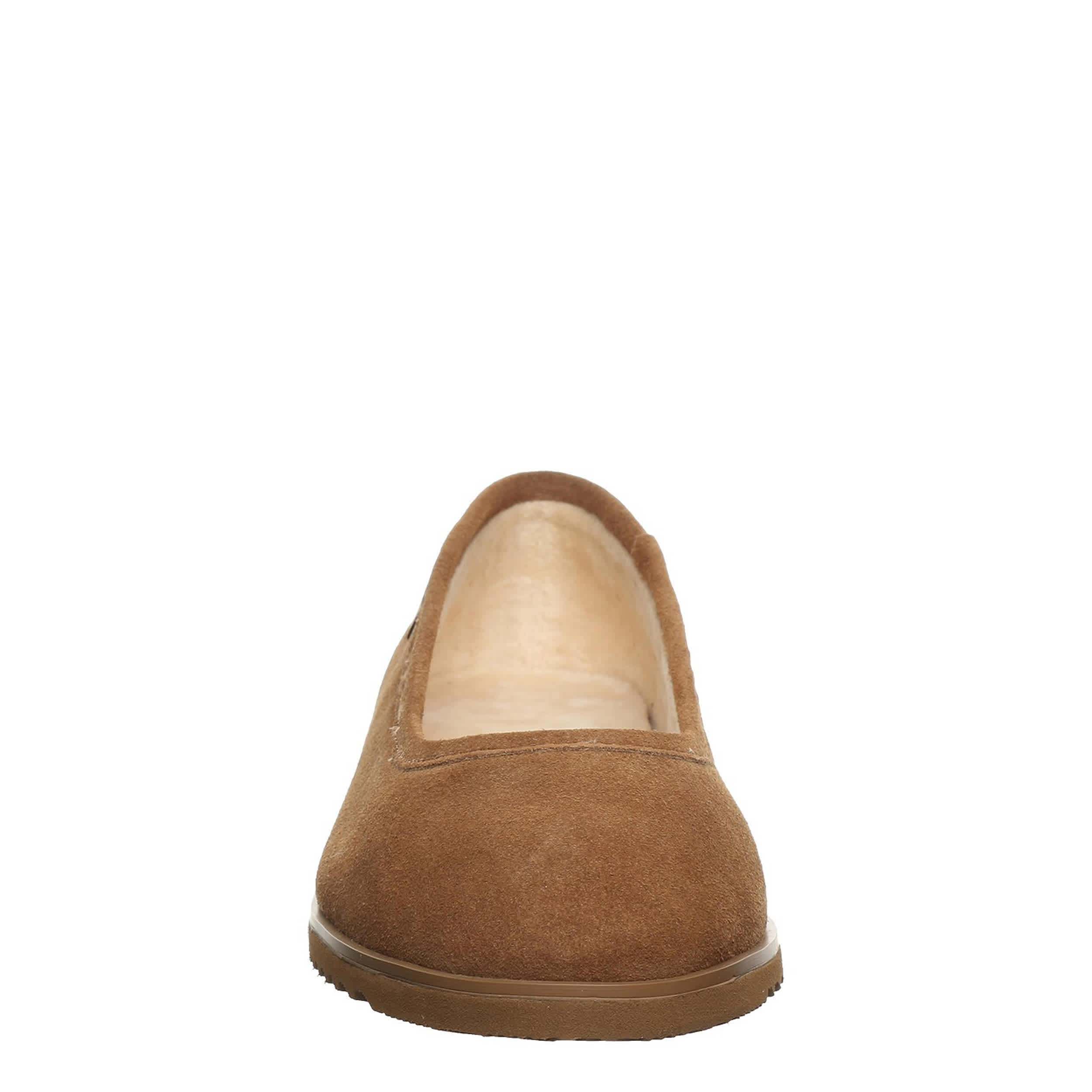 BEARPAW-WOMENS JAZLYN FLAT SLIPPER-BROWN & 