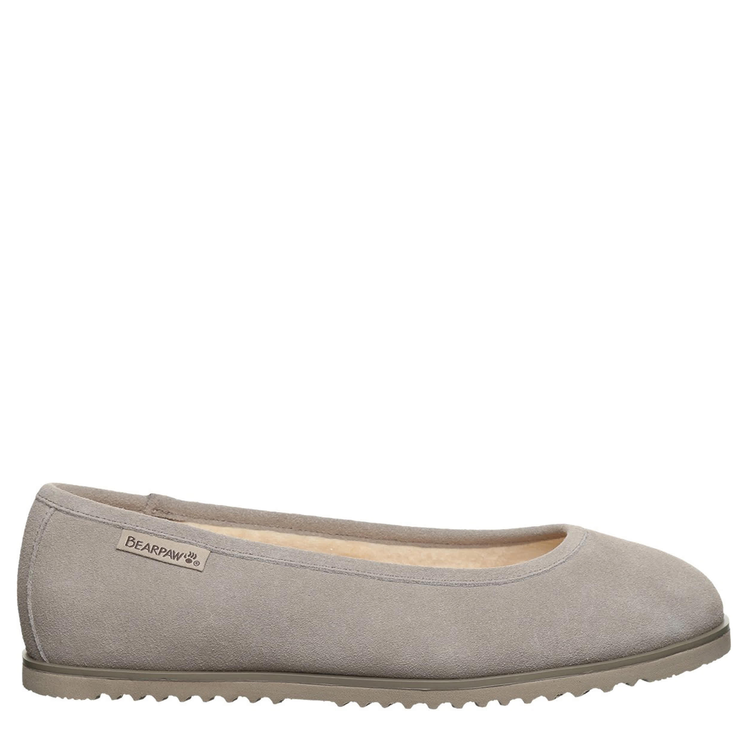 BEARPAW-WOMENS JAZLYN FLAT SLIPPER-WHEAT & 