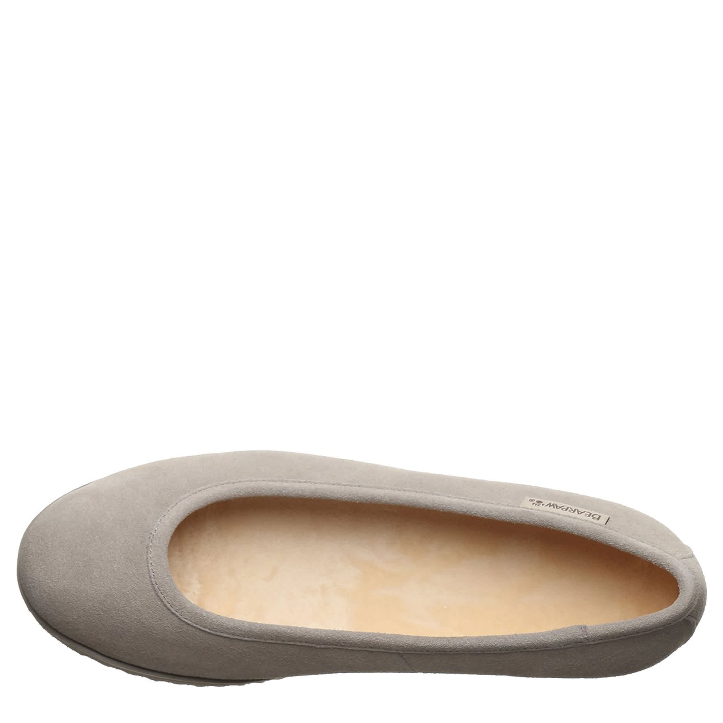 BEARPAW-WOMENS JAZLYN FLAT SLIPPER-WHEAT & 