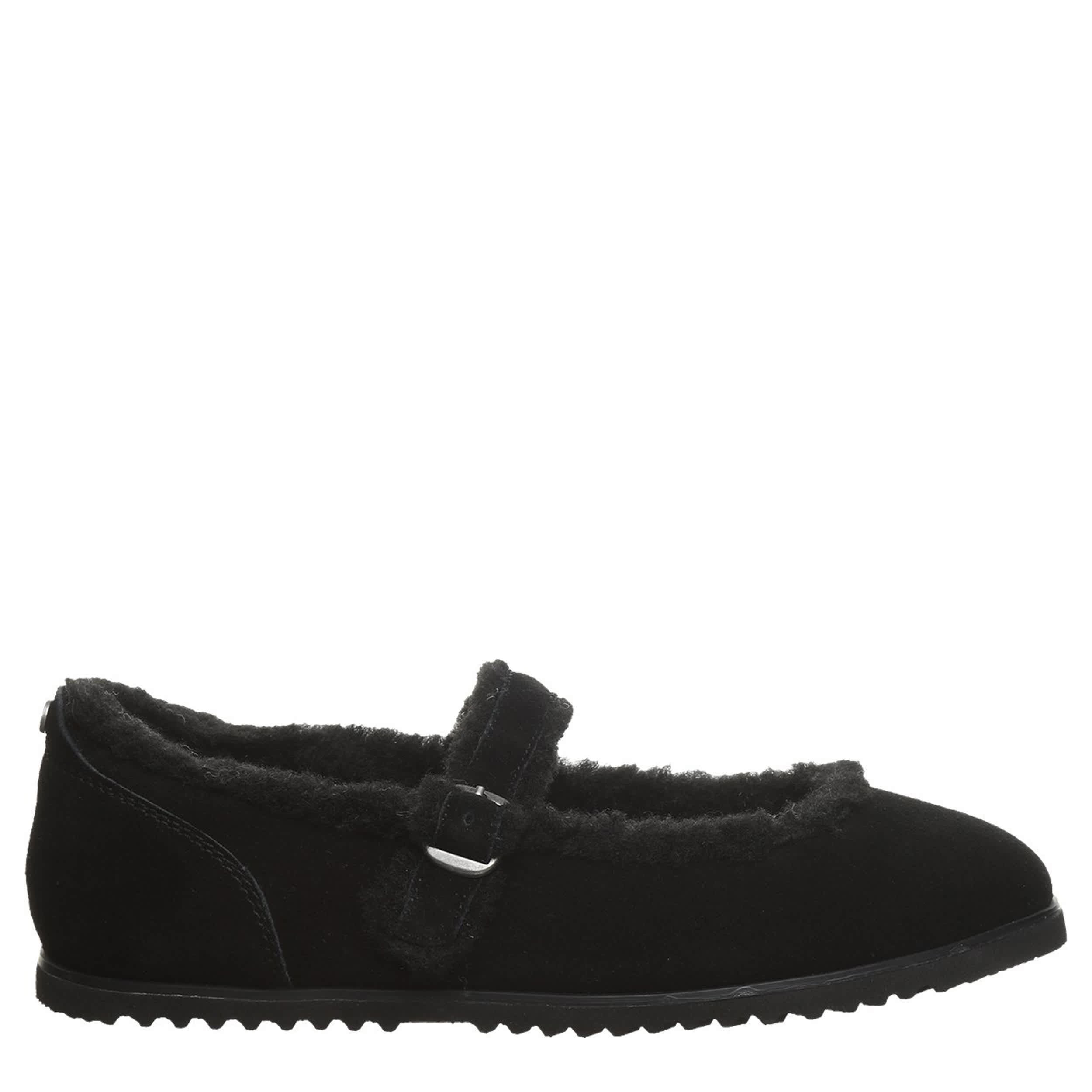 BEARPAW-WOMENS LOU LOU MARY JANE SLIPPER-BLACK & 