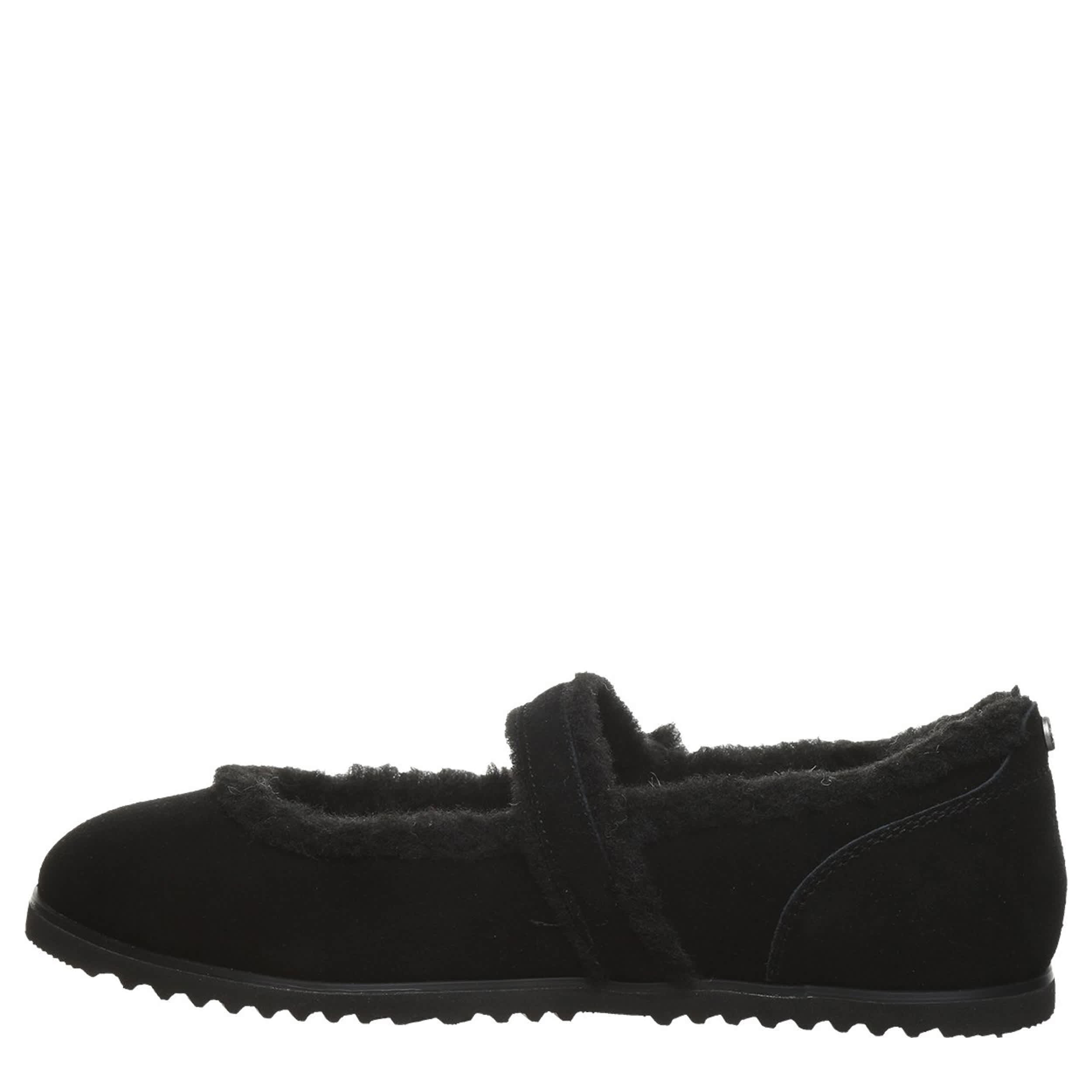 BEARPAW-WOMENS LOU LOU MARY JANE SLIPPER-BLACK & 