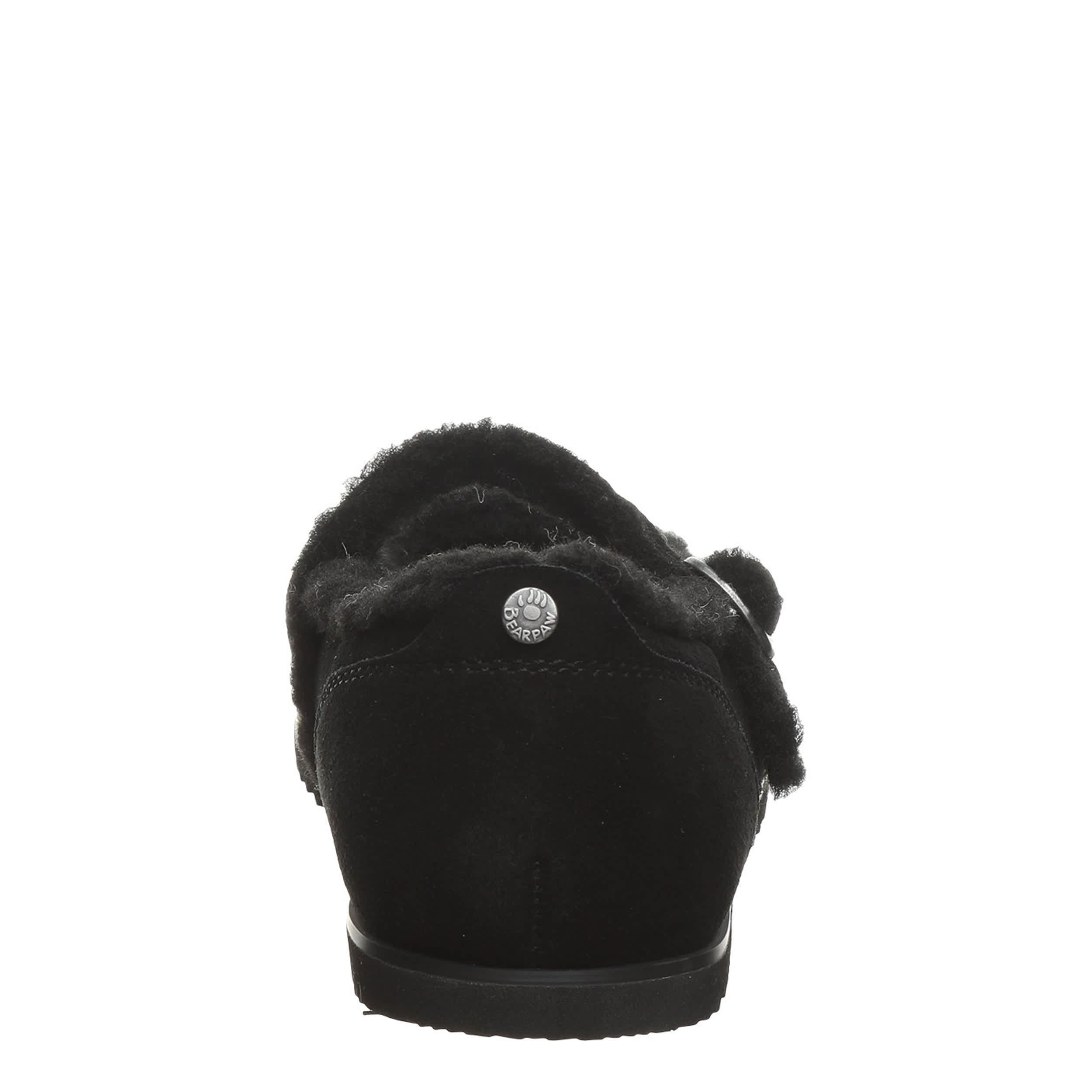 BEARPAW-WOMENS LOU LOU MARY JANE SLIPPER-BLACK & 
