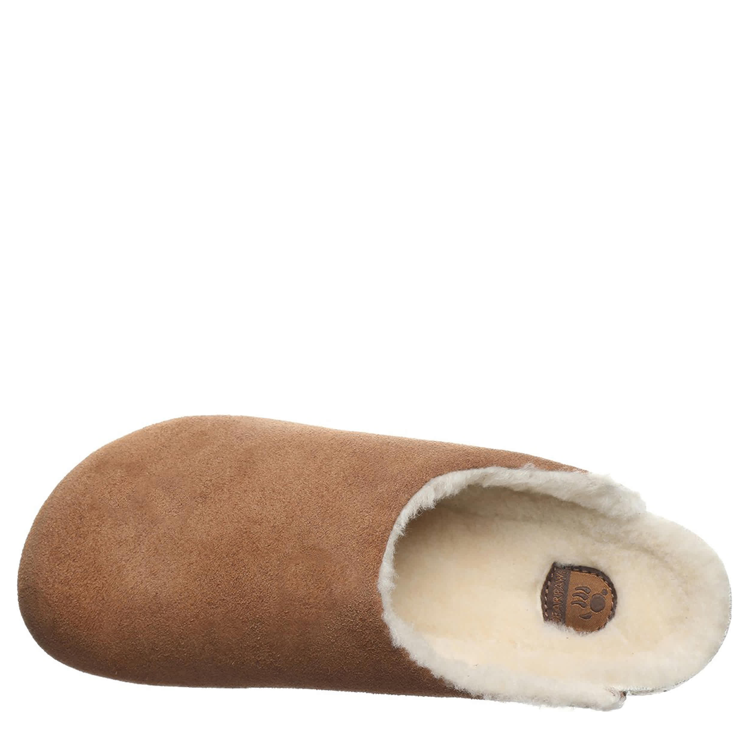 BEARPAW-WOMENS TRINITY LUXE SLIPPER-DARK TAN & 
