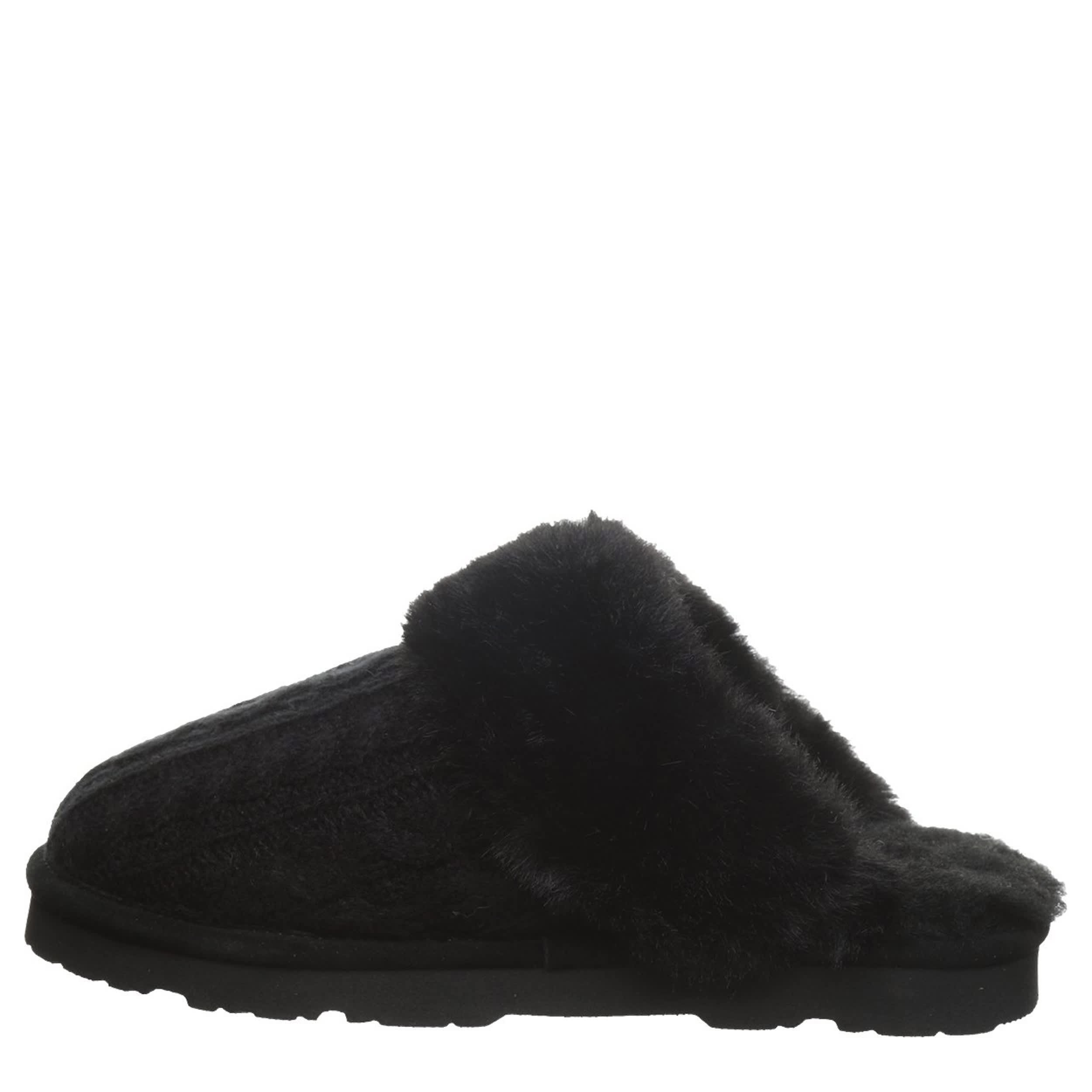 BEARPAW-WOMENS RUMIE SLIPPER-BLACK & 