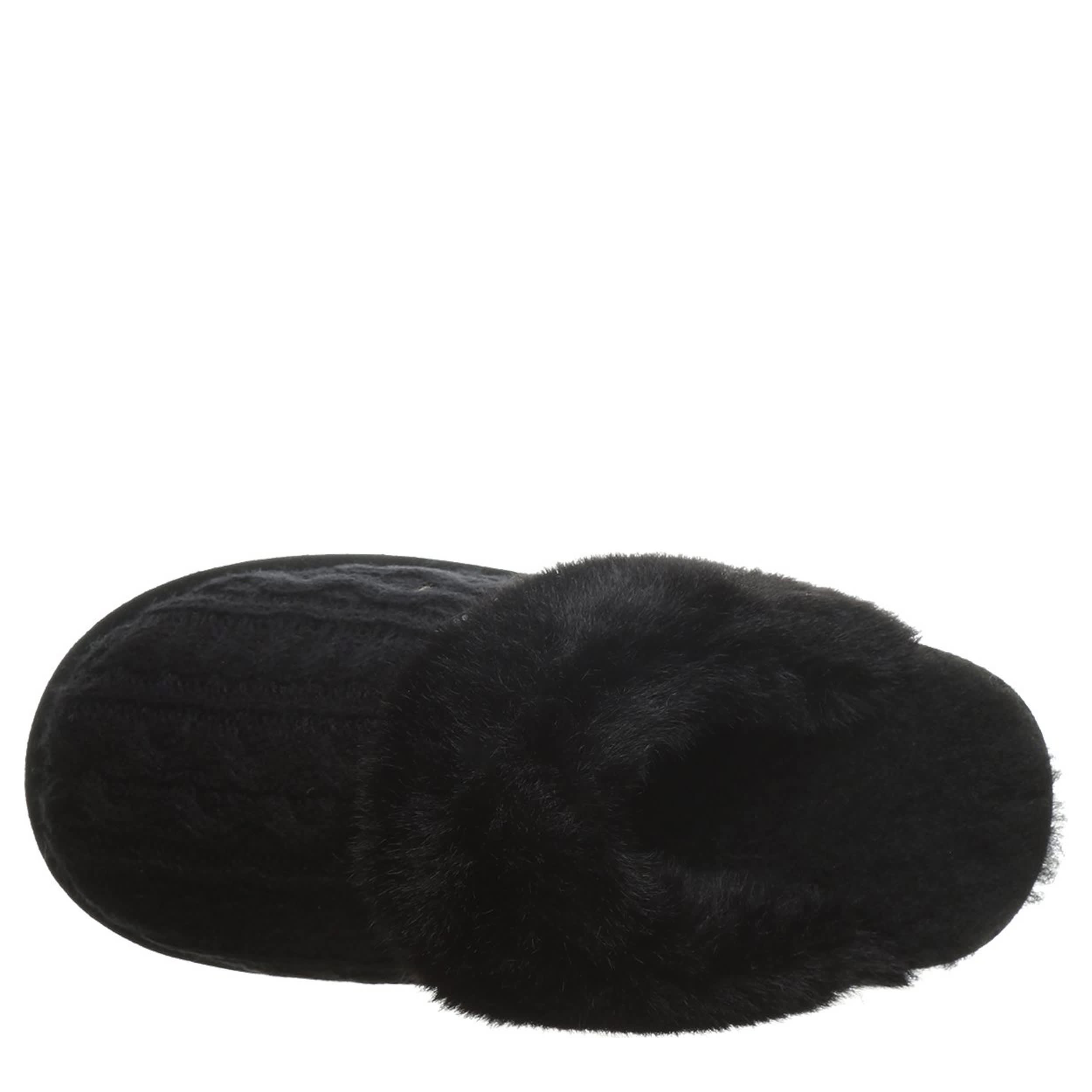 BEARPAW-WOMENS RUMIE SLIPPER-BLACK & 