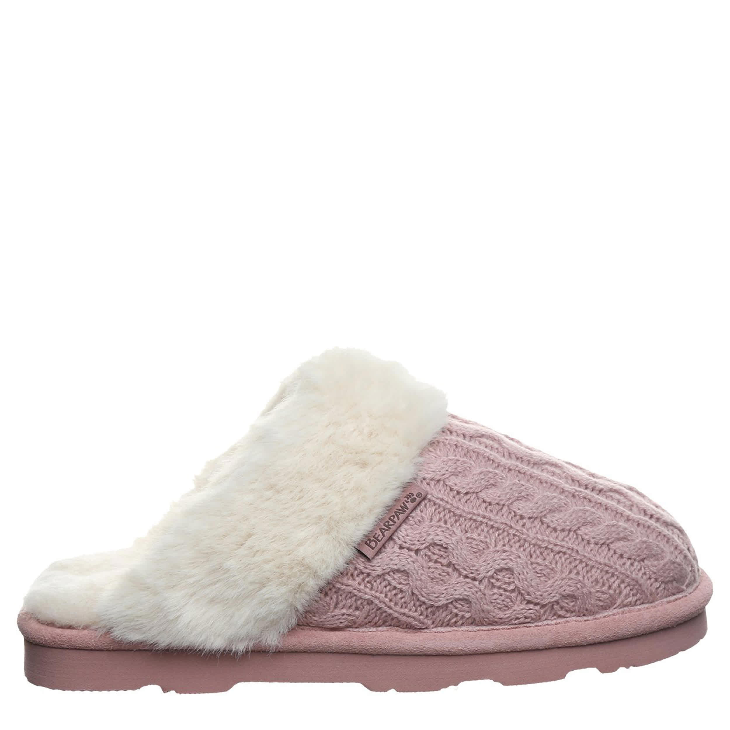 BEARPAW-WOMENS RUMIE SLIPPER-PALE PINK & 