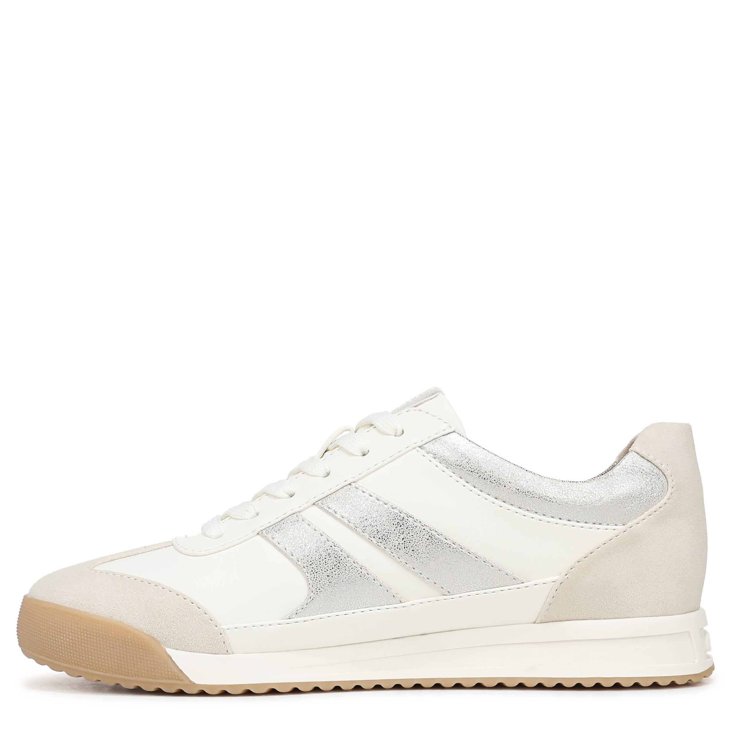 NATURALIZER-WOMENS GARNET SNEAKER-WHITE & SILVER