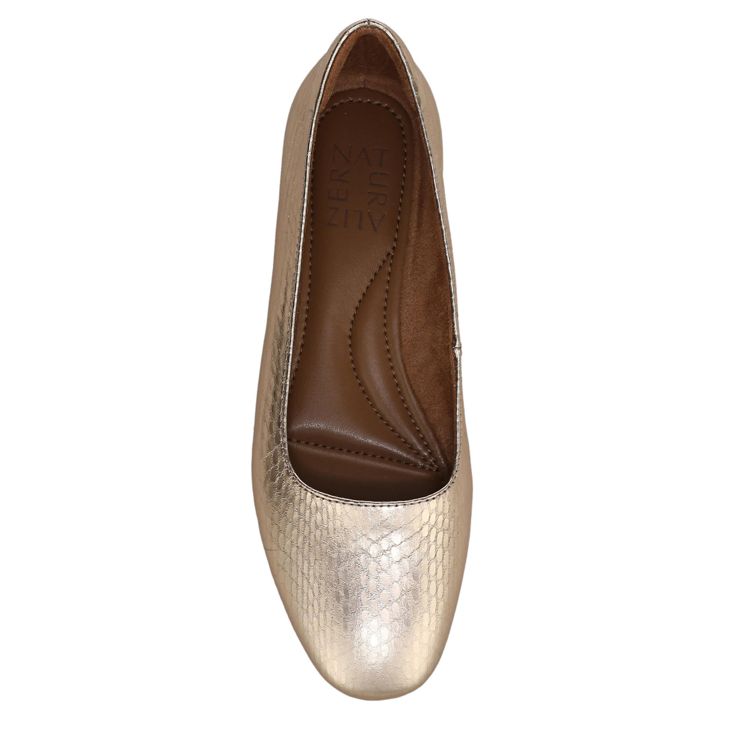 NATURALIZER-WOMENS KELLY FLAT-CHAMPAGNE & 