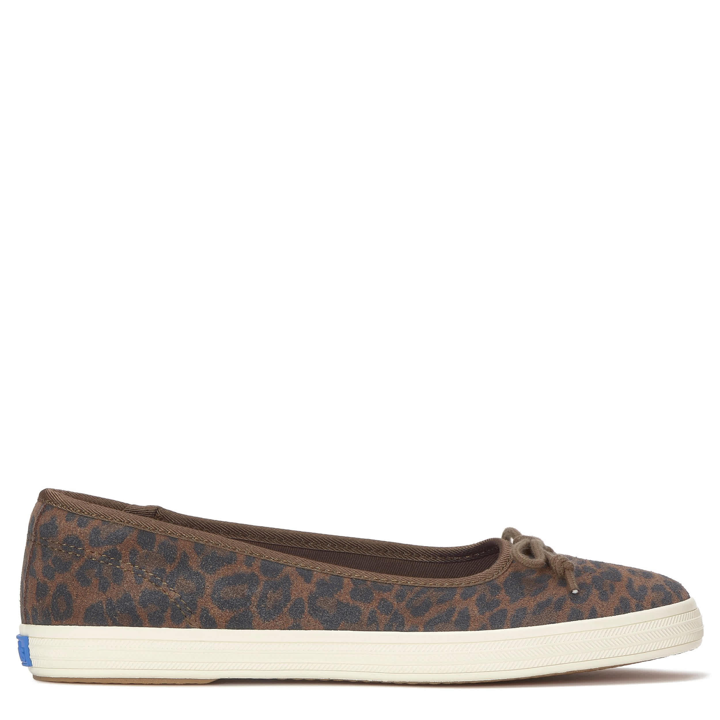 KEDS-WOMENS MAISIE FLAT SNEAKER-DARK BROWN & LEOPARD
