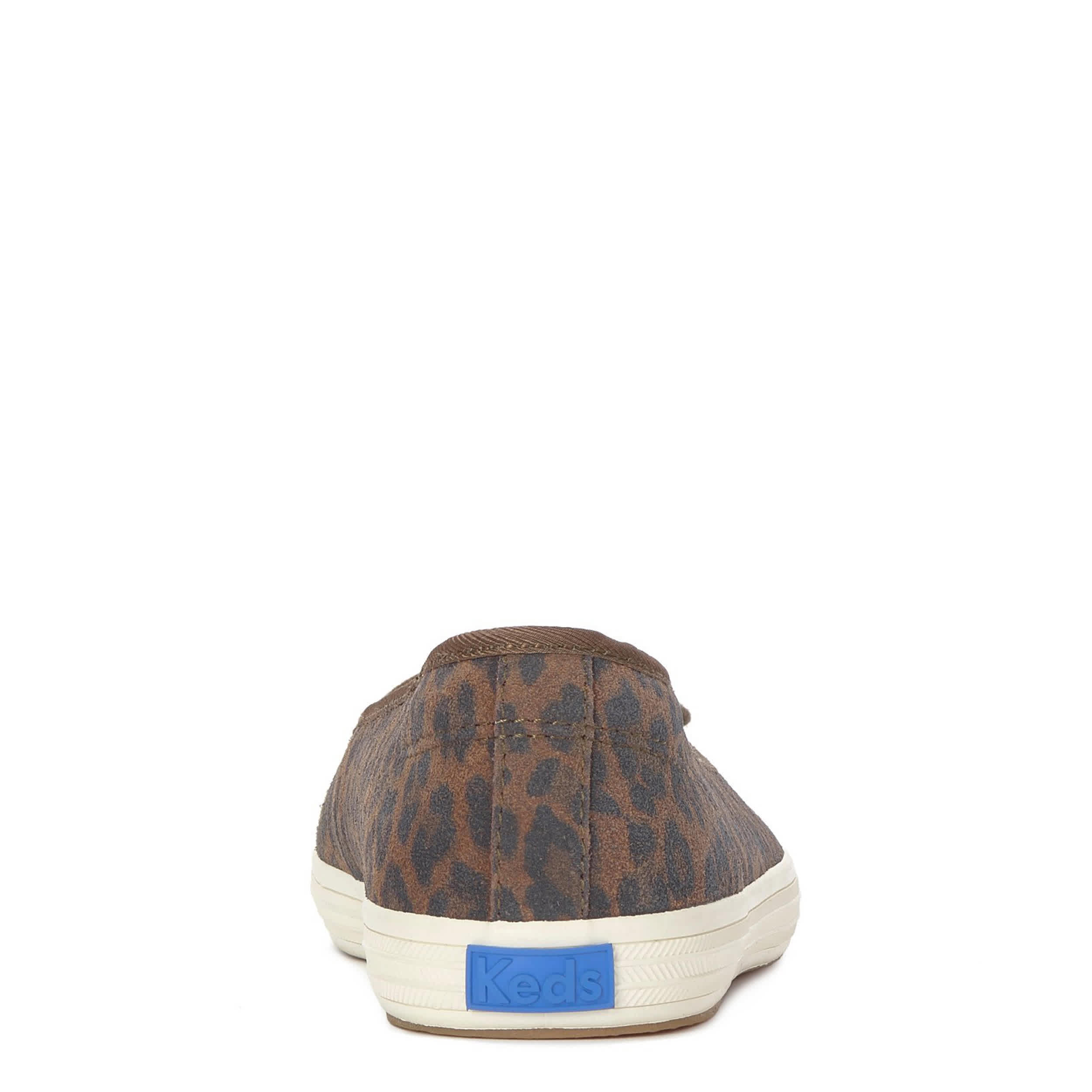 KEDS-WOMENS MAISIE FLAT SNEAKER-DARK BROWN & LEOPARD