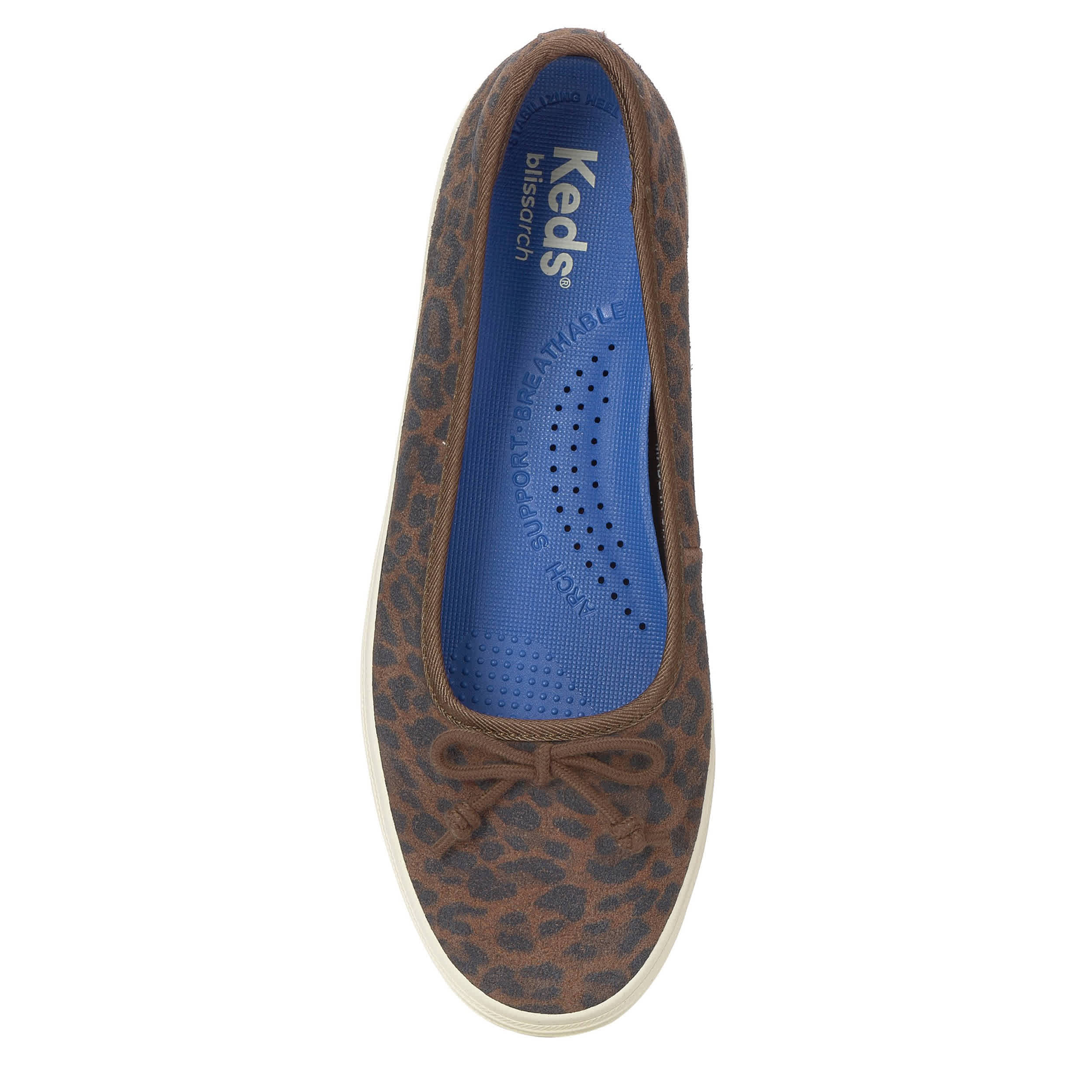 KEDS-WOMENS MAISIE FLAT SNEAKER-DARK BROWN & LEOPARD