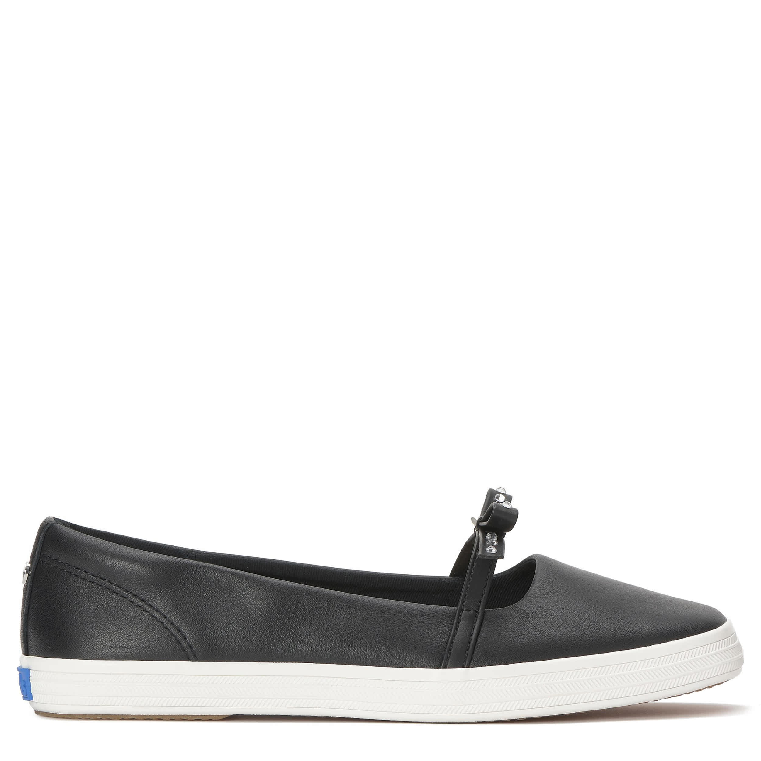 KEDS-WOMENS SQUARE TOE MINI BOW MARY JANE SNEAKER-BLACK & 