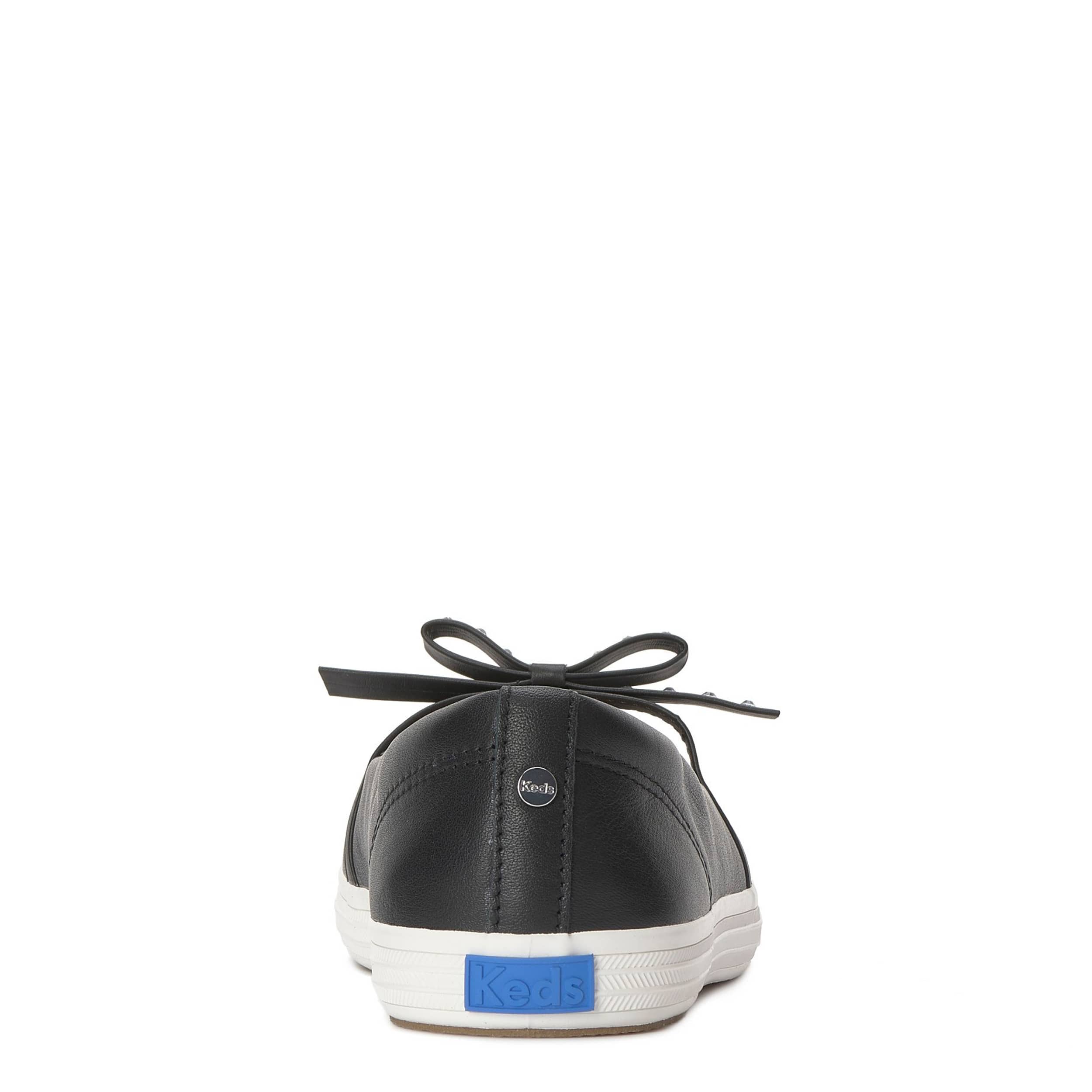 KEDS-WOMENS SQUARE TOE MINI BOW MARY JANE SNEAKER-BLACK & 