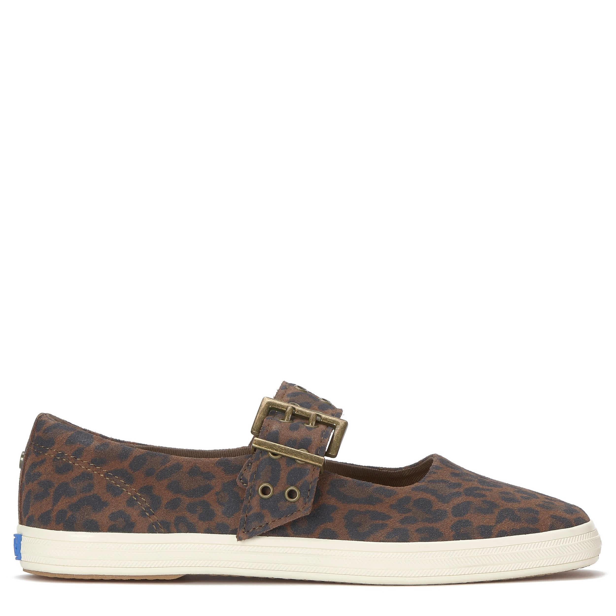 KEDS-WOMENS SQUARE TOE MINI BOW MARY JANE SNEAKER-DARK BROWN & LEOPARD