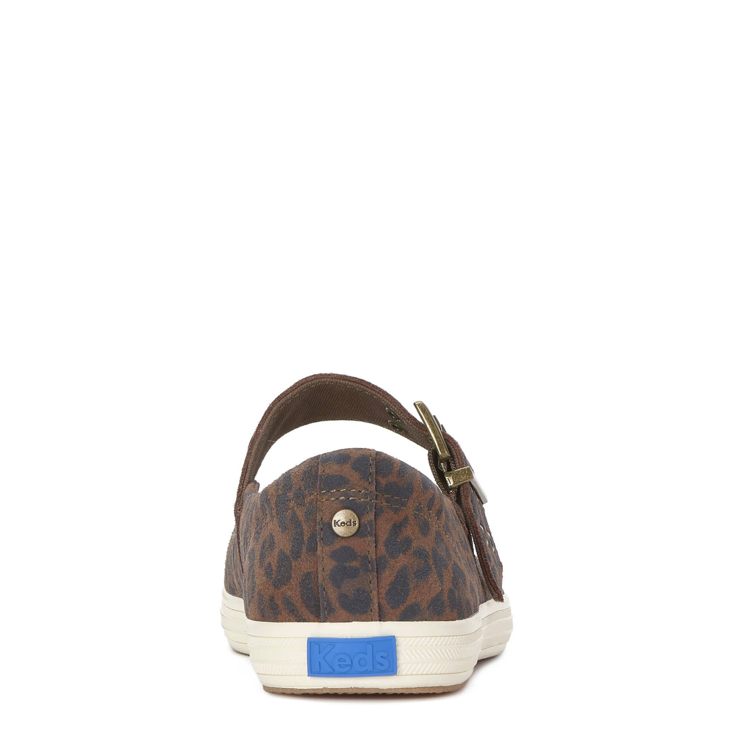 KEDS-WOMENS SQUARE TOE MINI BOW MARY JANE SNEAKER-DARK BROWN & LEOPARD