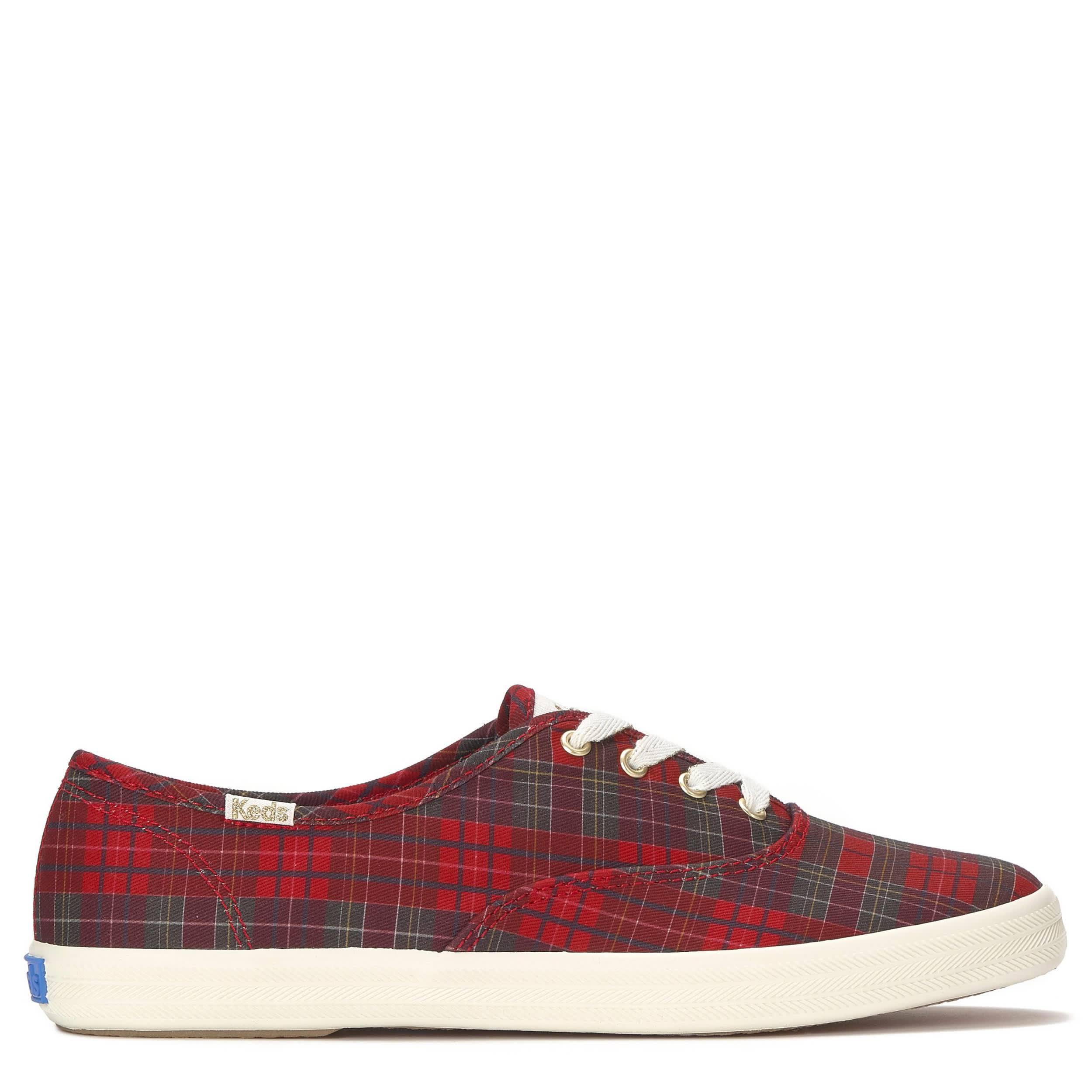 KEDS-WOMENS CHAMPION SNEAKER-RED & PLAID