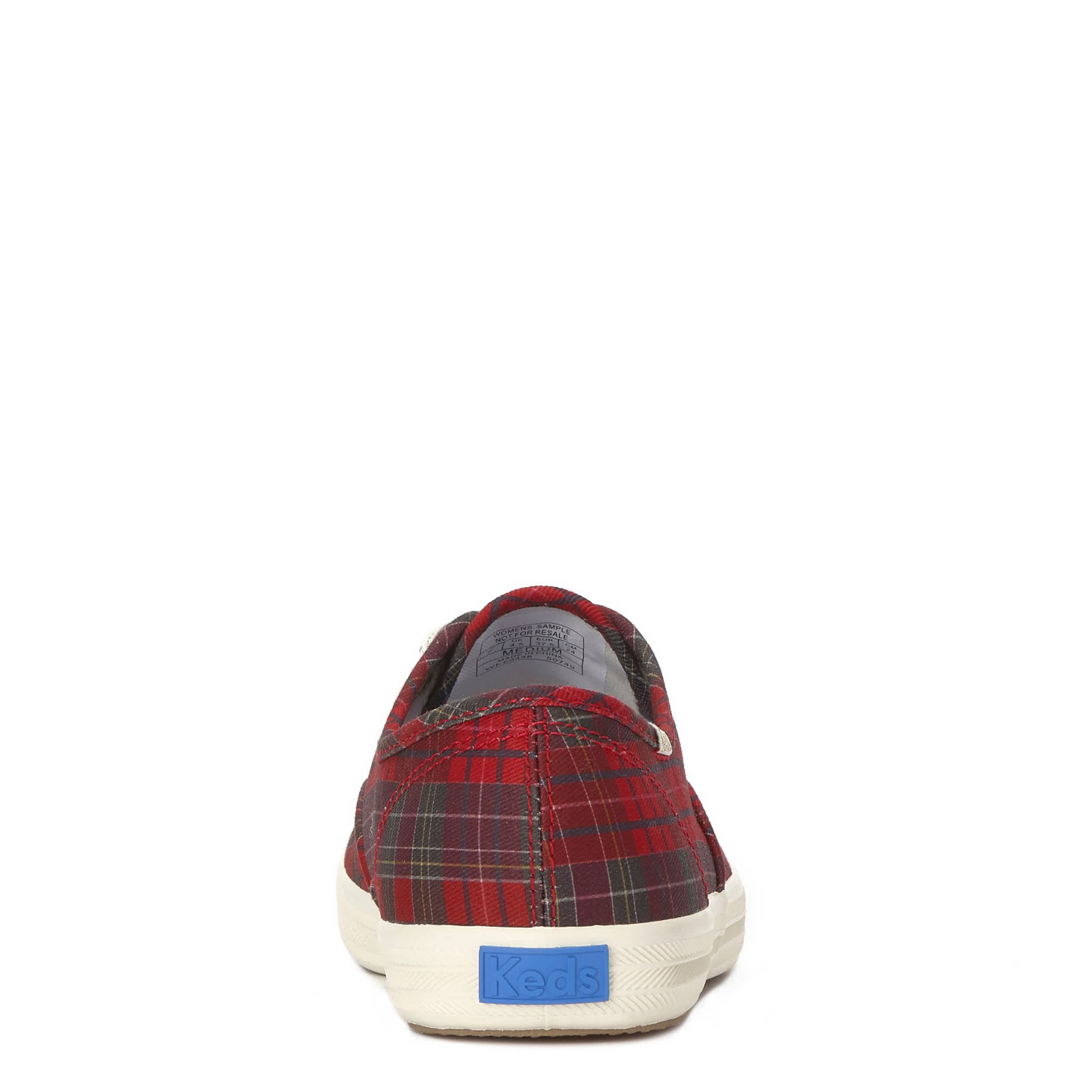 KEDS-WOMENS CHAMPION SNEAKER-RED & PLAID