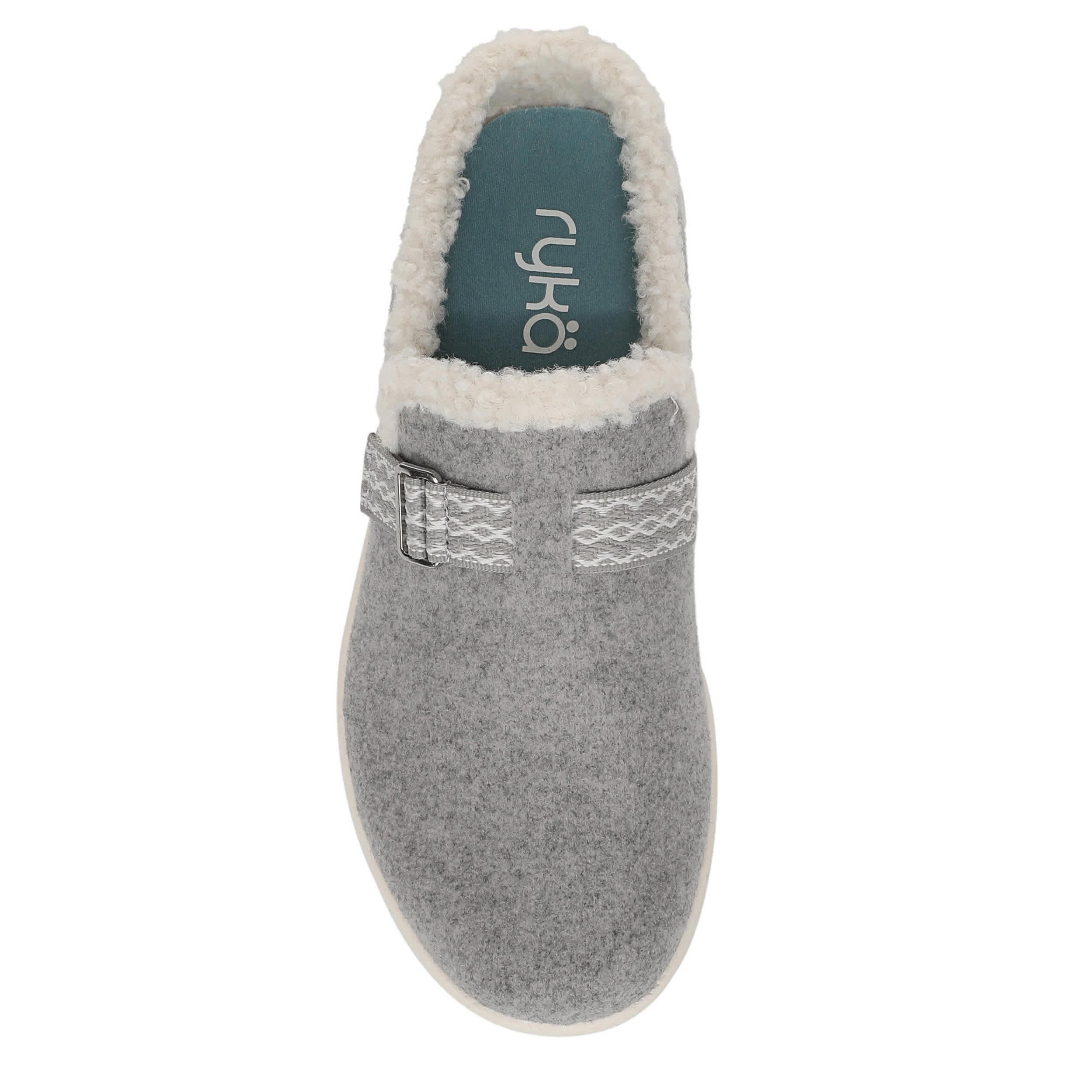 RYKA-WOMENS SOPHIE FAUX FUR CLOG-GREY & 
