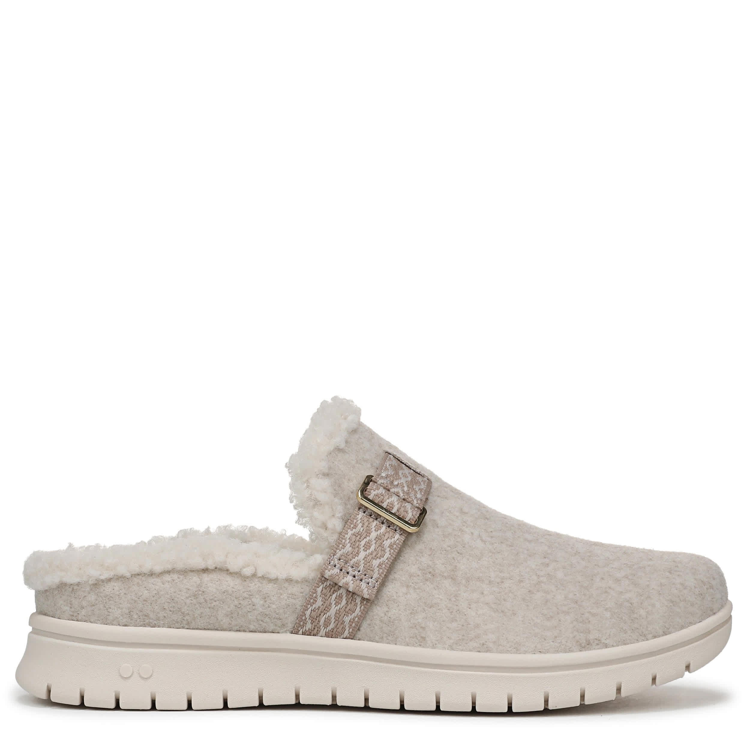 RYKA-WOMENS SOPHIE FAUX FUR CLOG-LATTE & WHITE