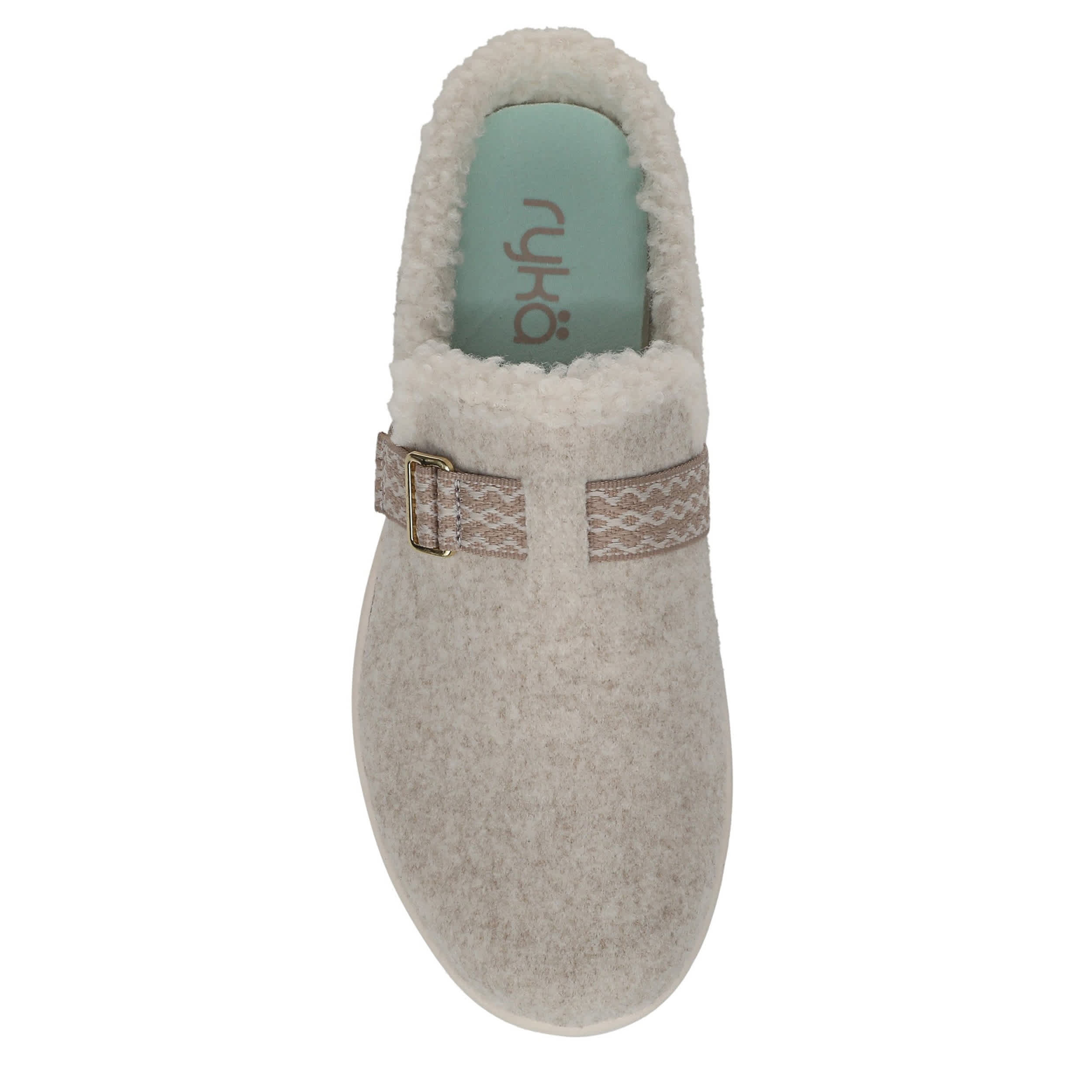 RYKA-WOMENS SOPHIE FAUX FUR CLOG-LATTE & WHITE