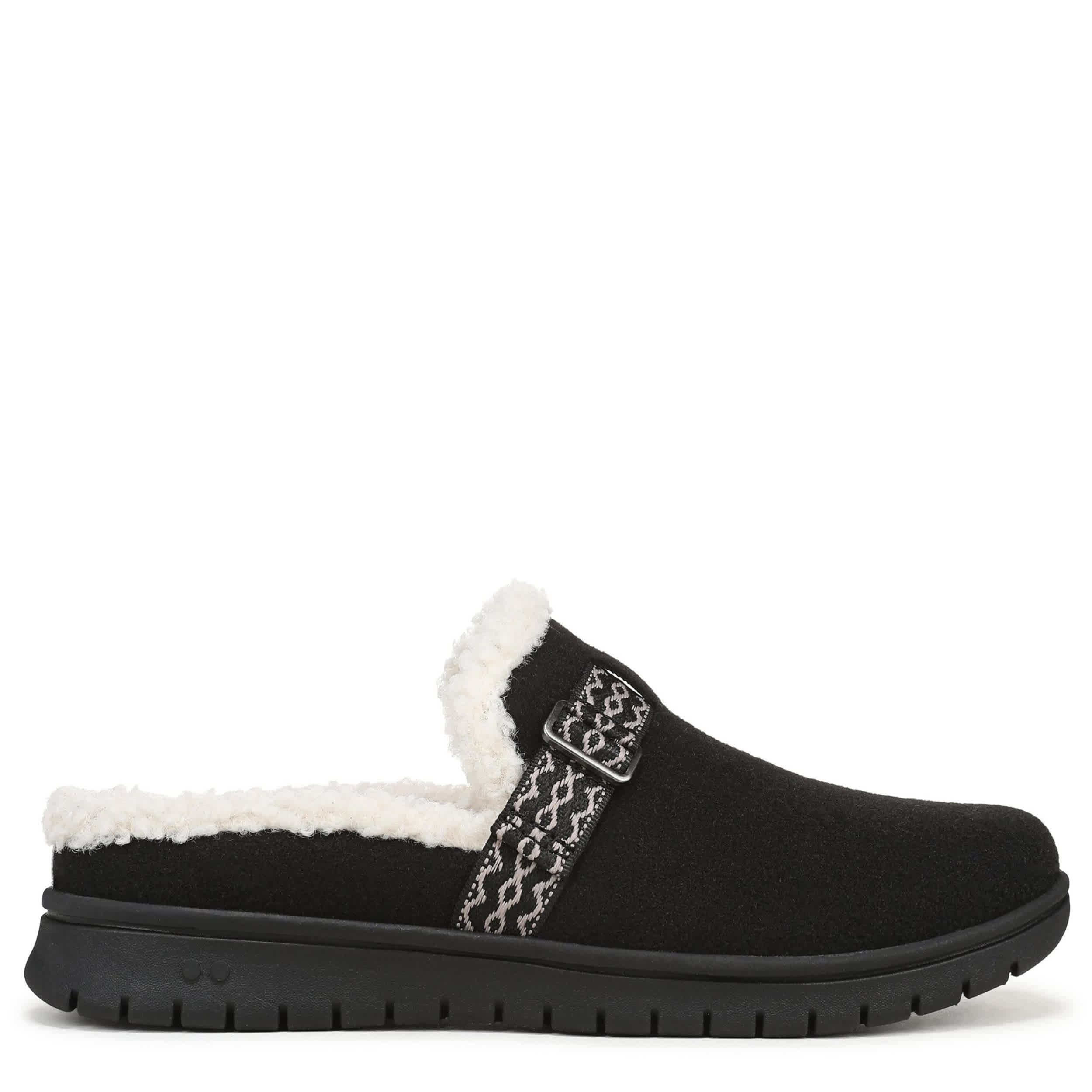 RYKA-WOMENS SOPHIE FAUX FUR CLOG-BLACK & 