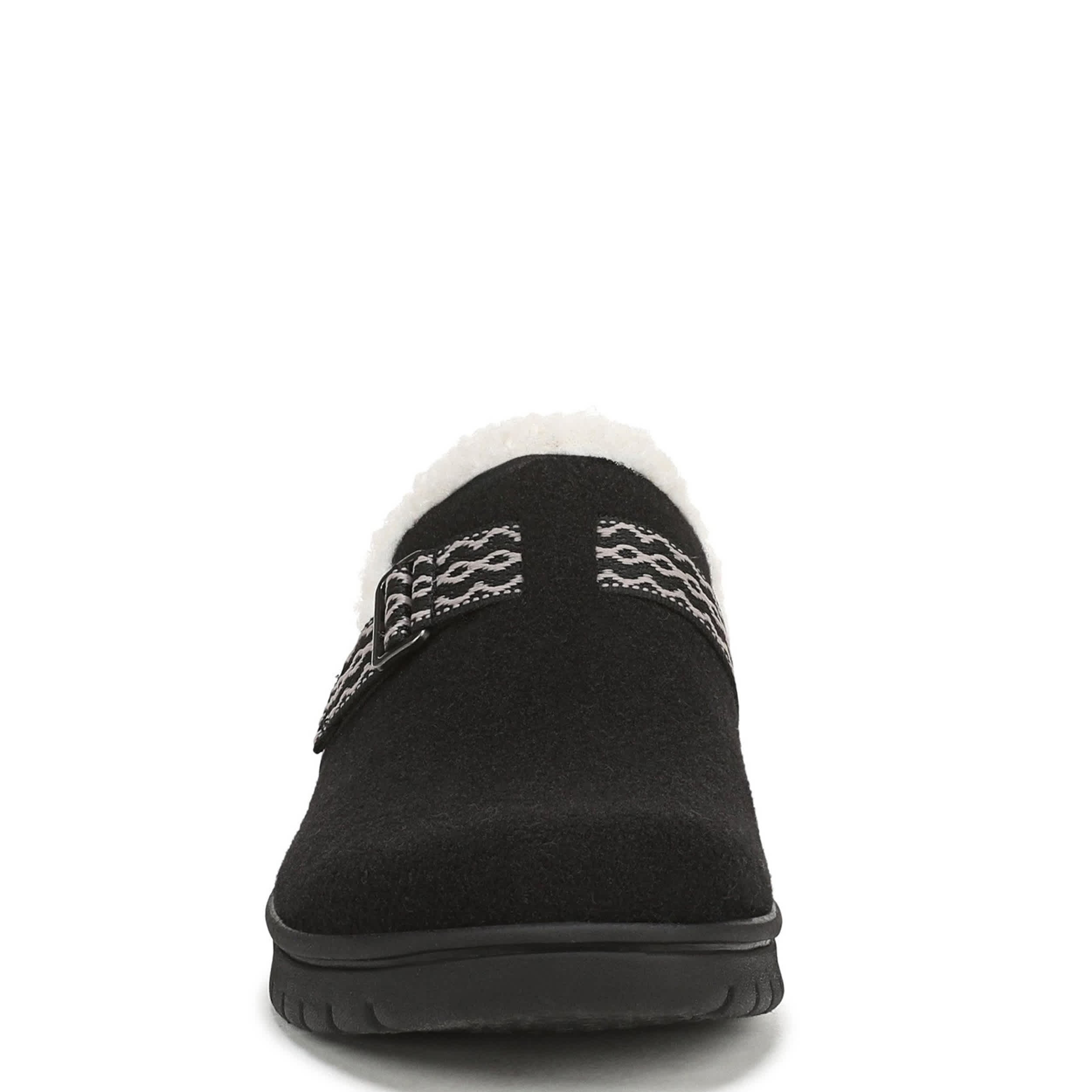 RYKA-WOMENS SOPHIE FAUX FUR CLOG-BLACK & 